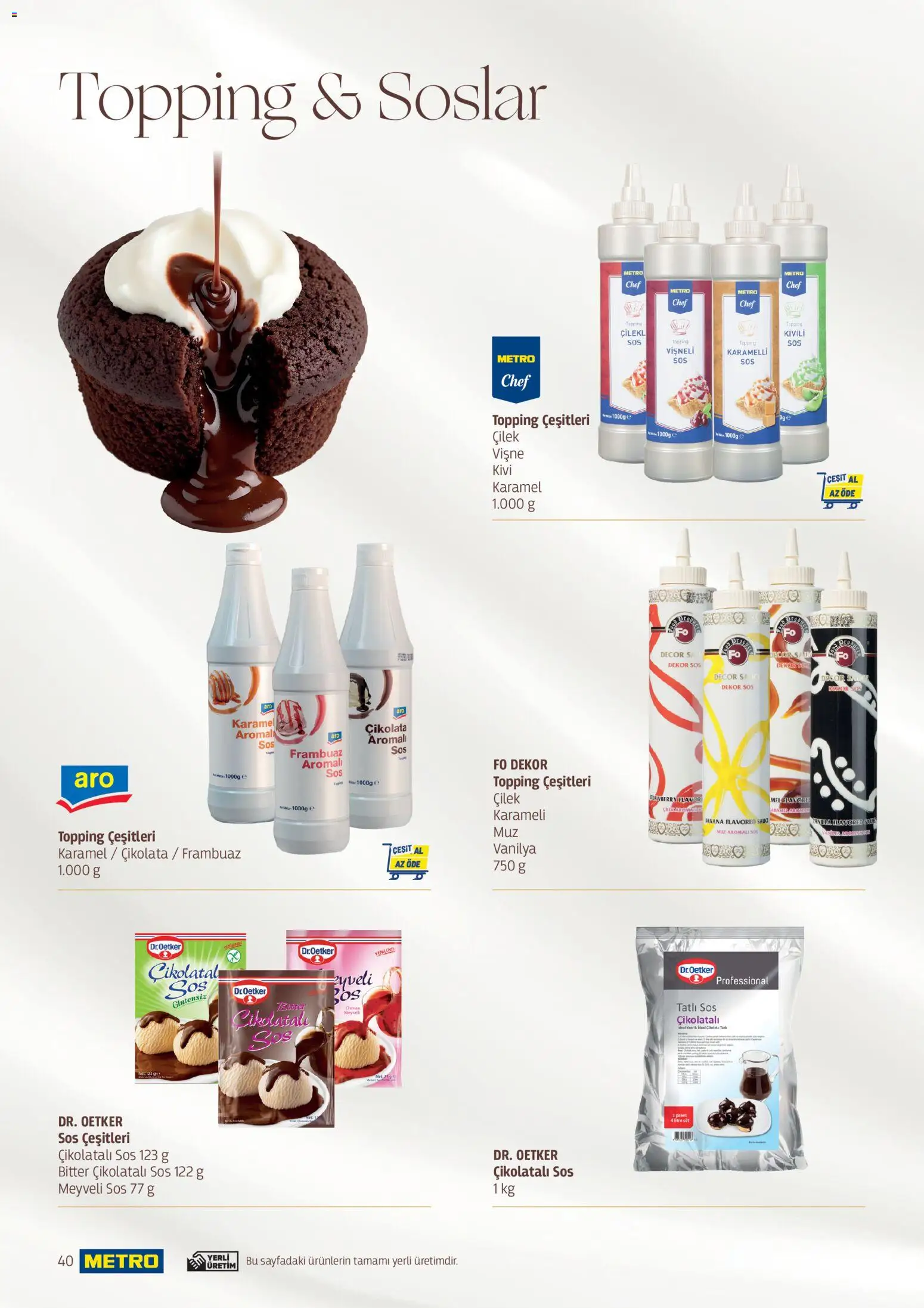 Metro - Pastacılık Kataloğu - 06.04.2026 tarihinden itibaren geçerlidir | Sayfa: 40 | Ürünler: Frambuaz, Çikolata, Çilek, Sos
