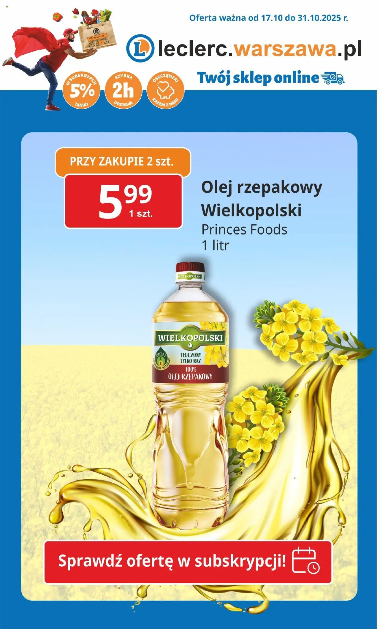 E.Leclerc Gazetka - Warszawa Ursynów od 17.10.2025 | Strona: 8 | Produkty: Olej rzepakowy, Olej