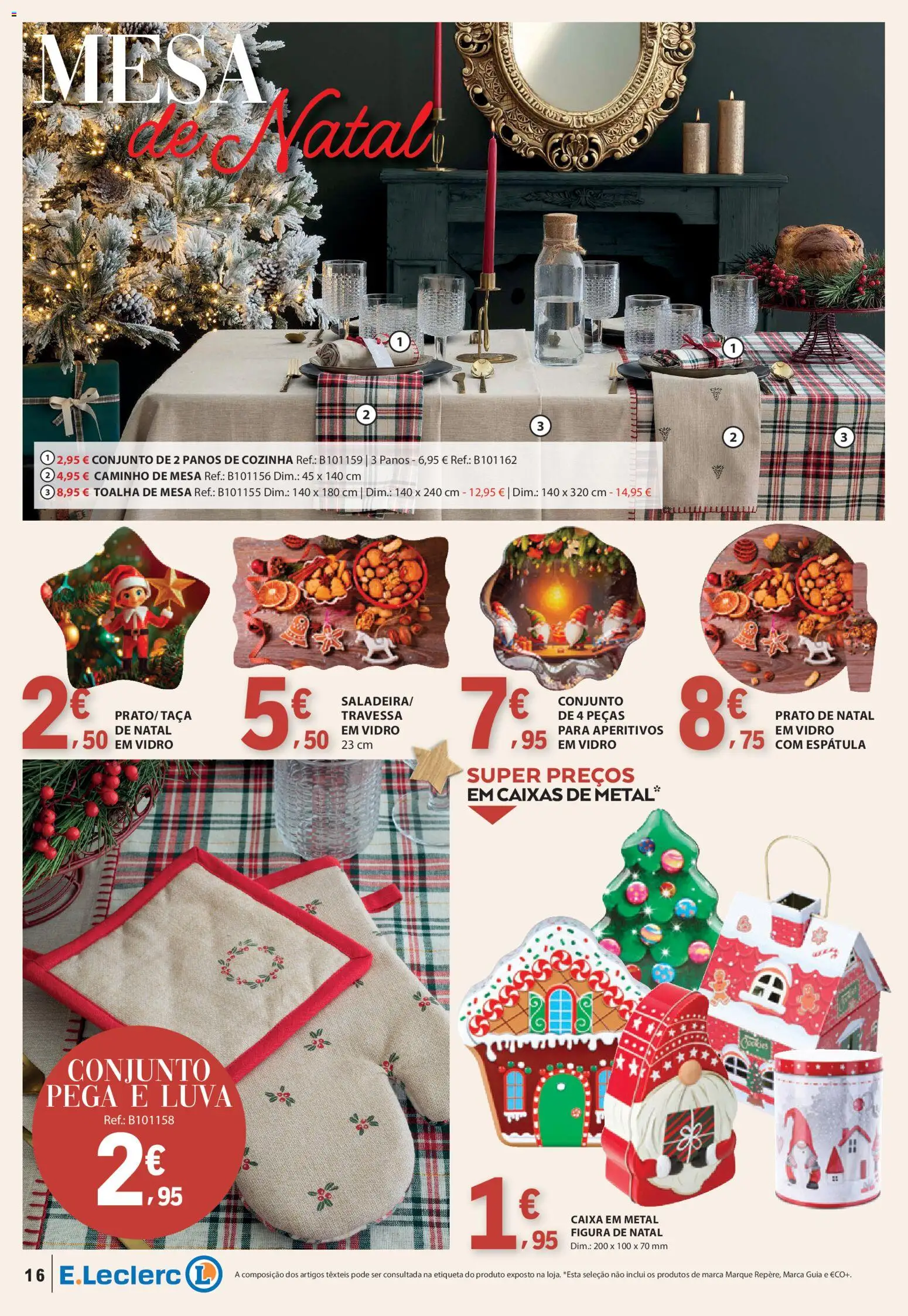 E.Leclerc - Folheto Natal │ válido de 04.11.2025 | Página: 16 | Produtos: Espátula, Mesa, Caixa, Toalha de mesa