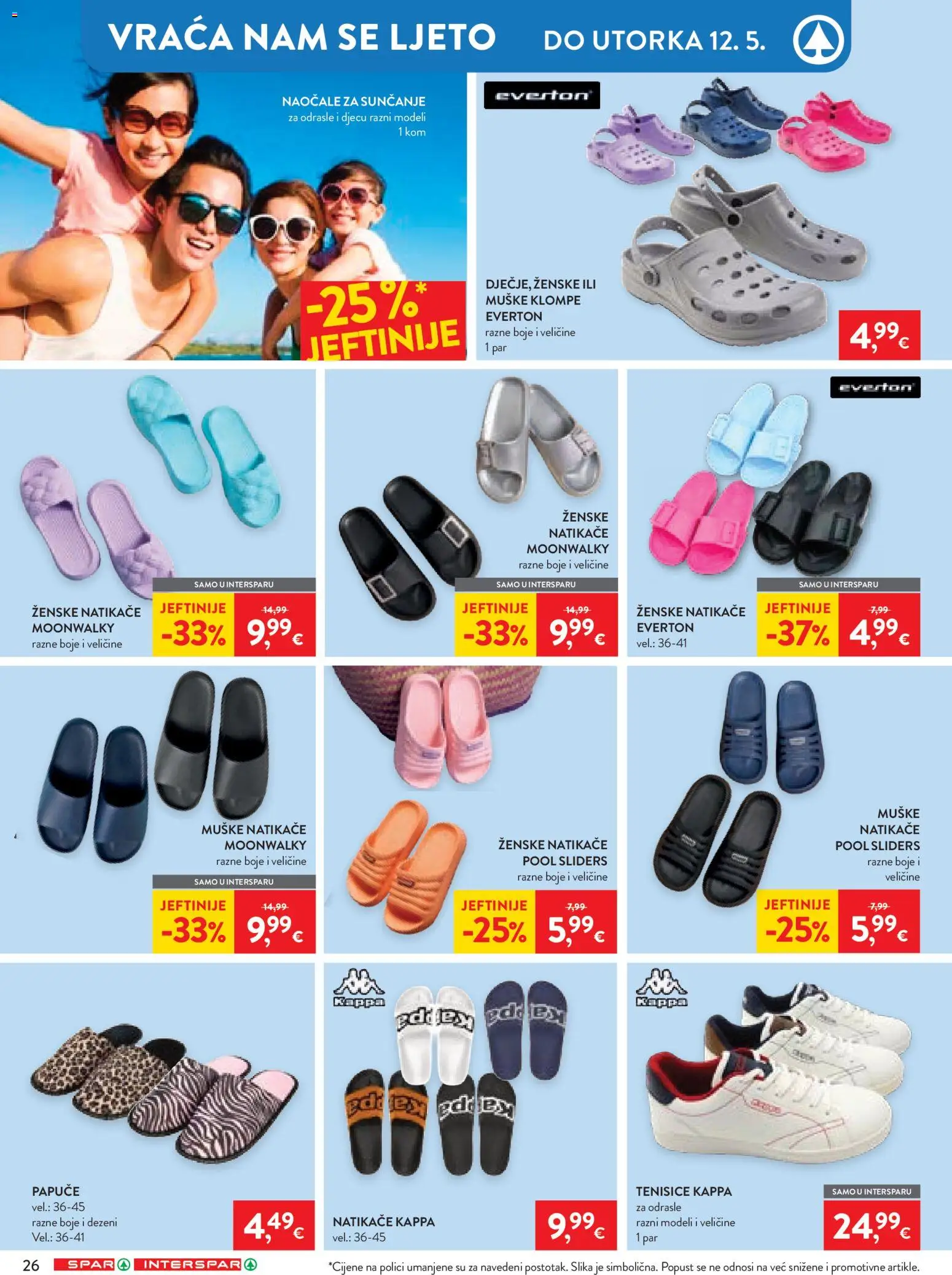 Spar katalog | vrijedi od 27.04.2026 | Stranica: 32 | Proizvodi: Natikače, Tenisice, Papuče, Naočale