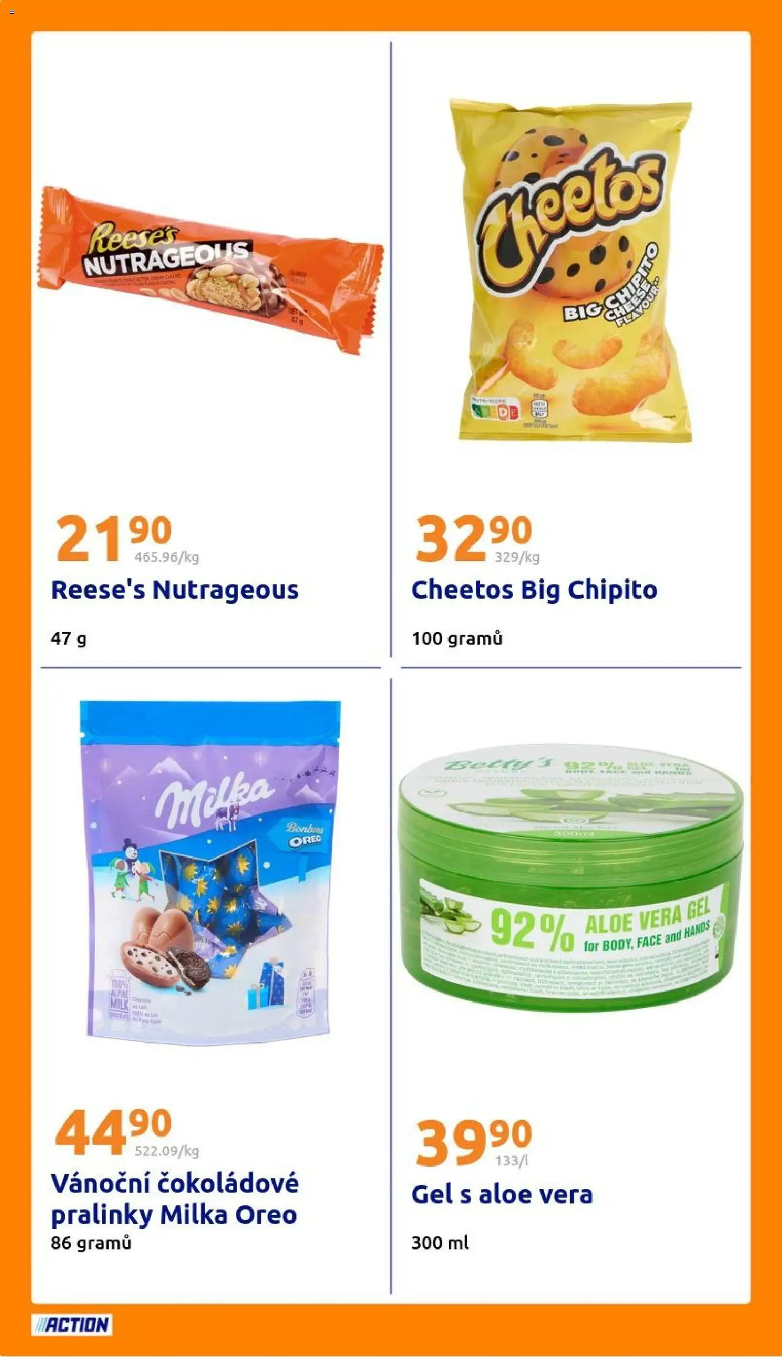Action leták od 17.12.2025 | Strana: 22 | Produkty: Reese's, Milka, Aloe vera, Oreo