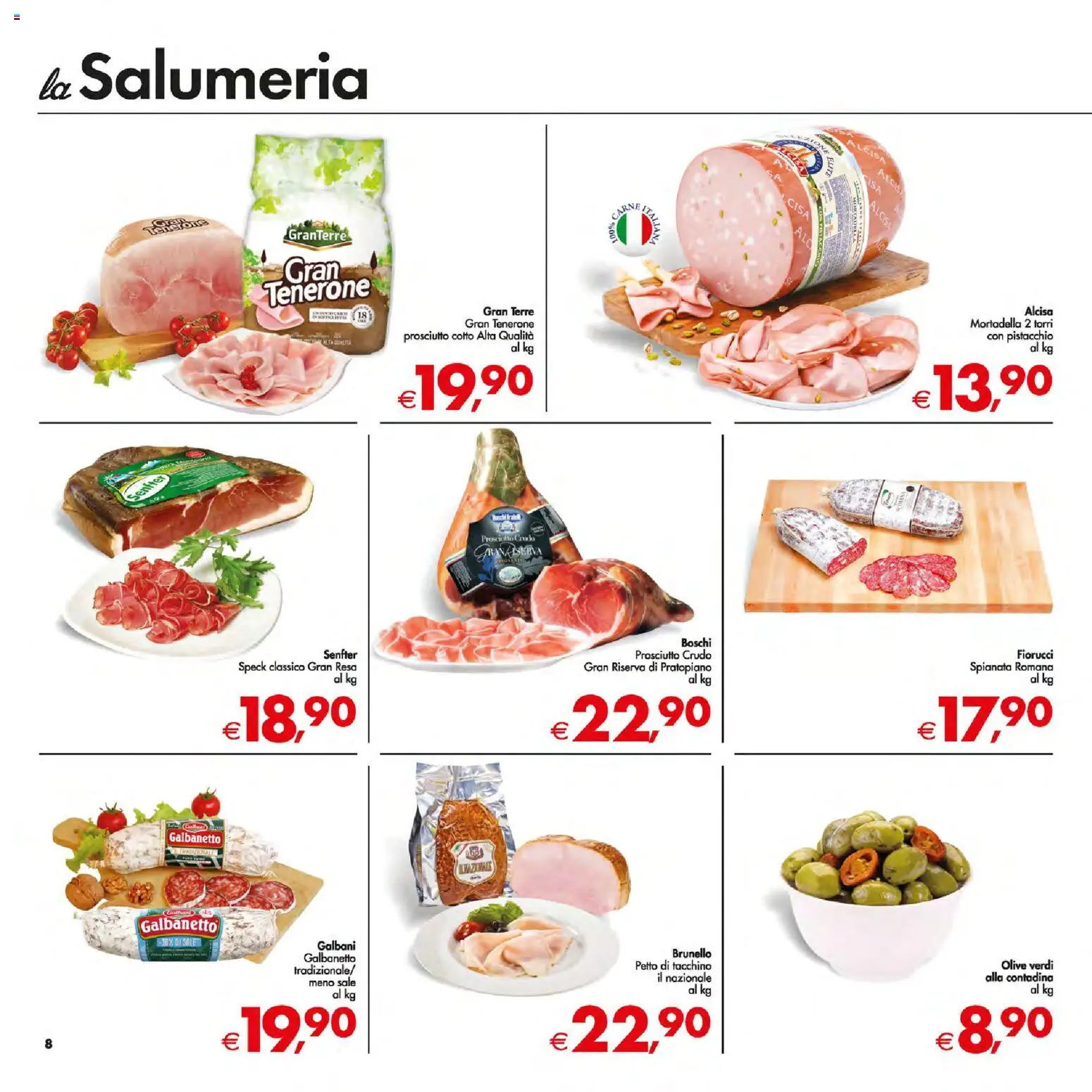 Volantino Decò del 13.01.2026 | Pagina: 8 | Prodotti: Prosciutto Cotto, Sale, Prosciutto, Mortadella