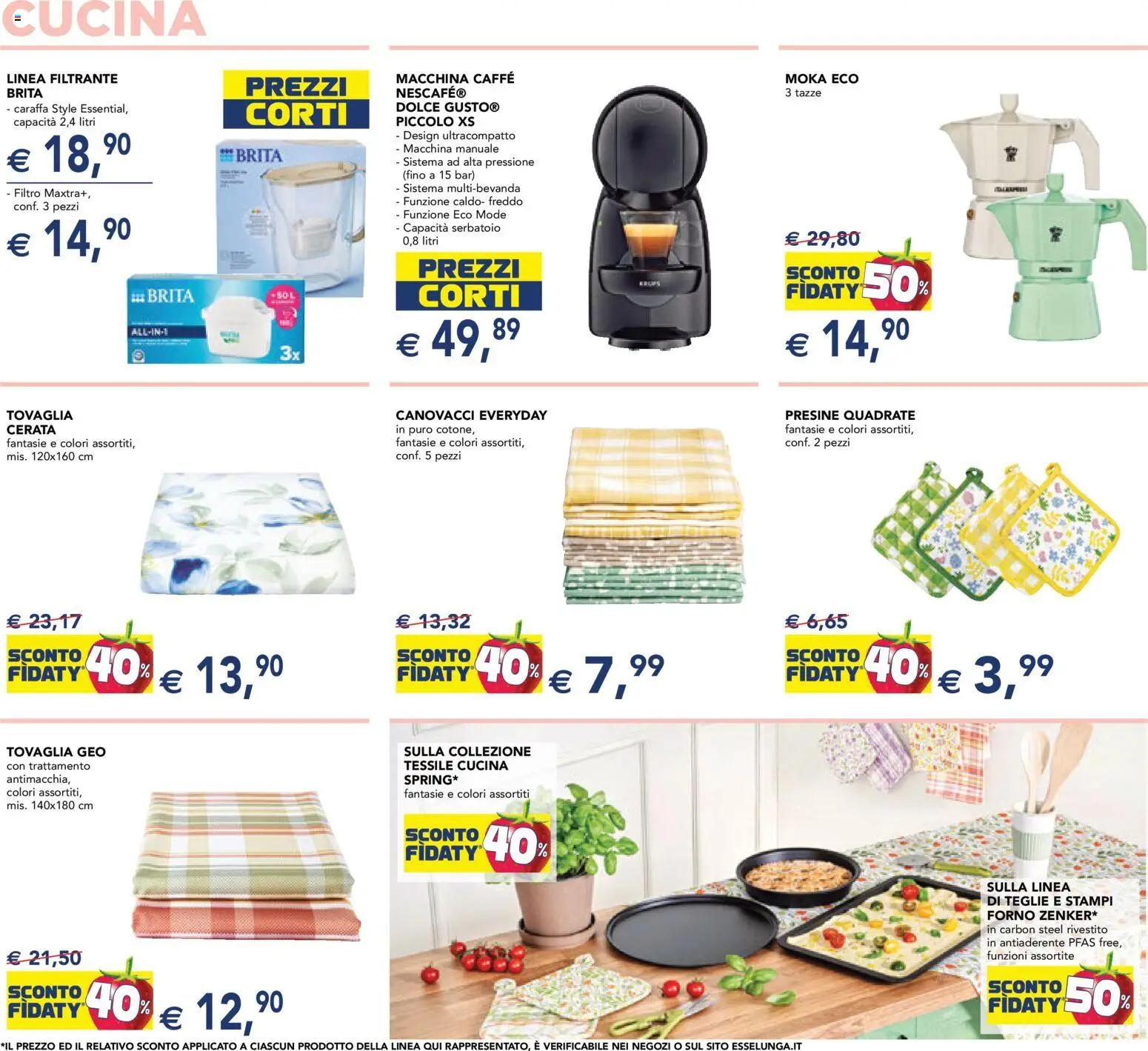 Volantino Esselunga S del 12.03.2026 | Pagina: 5 | Prodotti: Caraffa, Caffè, Forno, Tovaglia