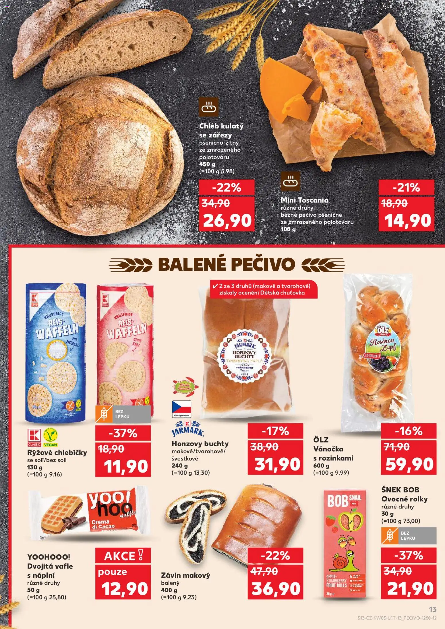 Kaufland leták - Chomutov od 14.01.2026 | Strana: 13 | Produkty: Vegan, Vafle, Apple, Pečivo