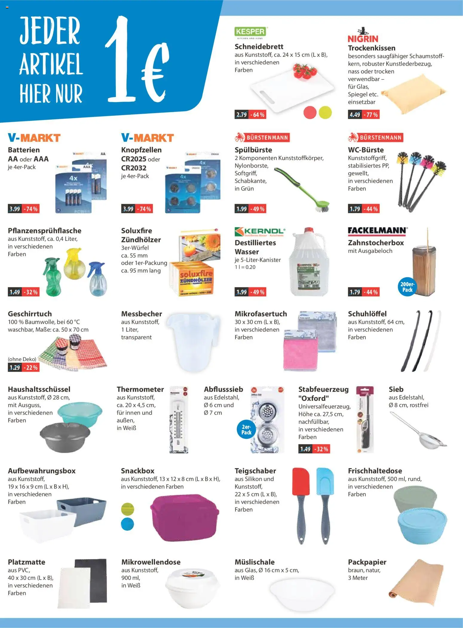 V-Markt - Schwaben / Oberbayern – gültig ab 22.01.2026 | Seite: 12 | Produkte: Thermometer, Batterien, Spiegel, Wasser