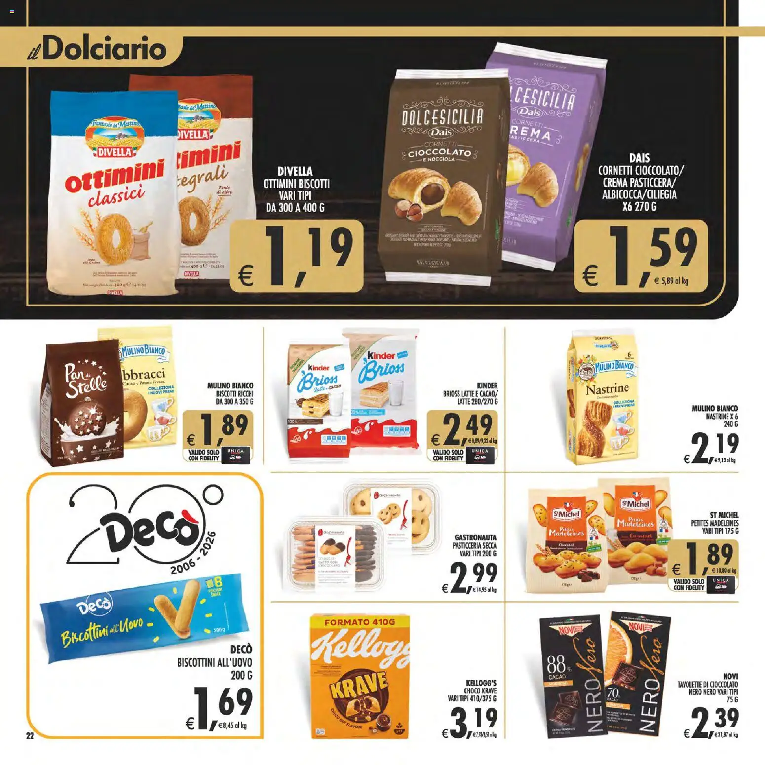 Volantino Decò del 17.03.2026 | Pagina: 22 | Prodotti: Crema, Cioccolato, Biscotti, Latte