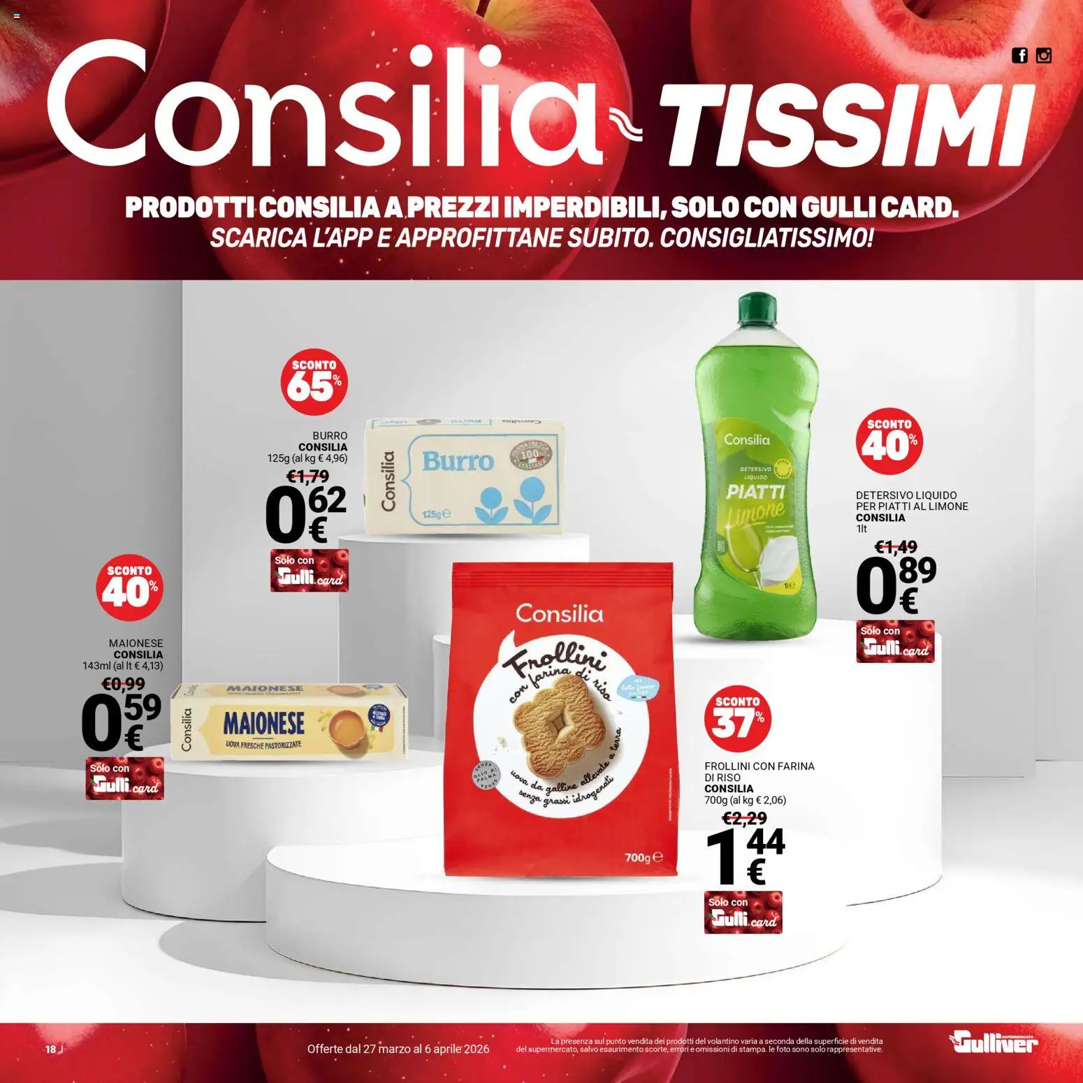 Volantino Gulliver del 27.03.2026 | Pagina: 18 | Prodotti: Riso, Limone, Burro, Frollini