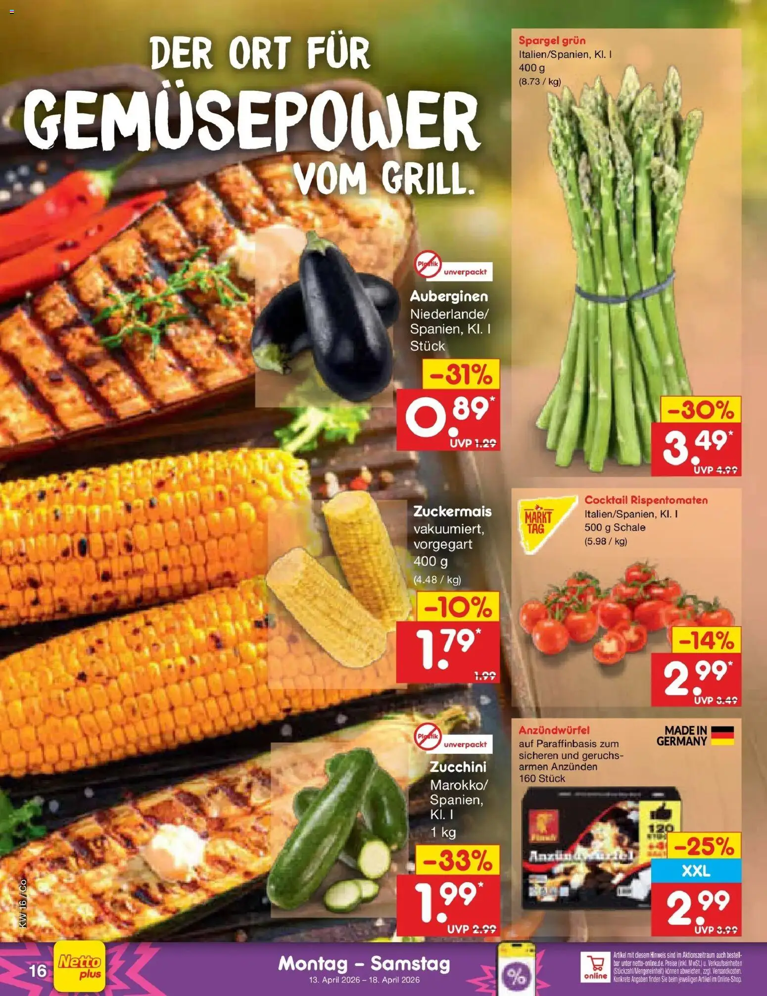 Netto Marken-Discount Prospekt Bitterfeld-Wolfen	 – gültig ab 13.04.2026 | Seite: 18 | Produkte: Spargel, Zucchini