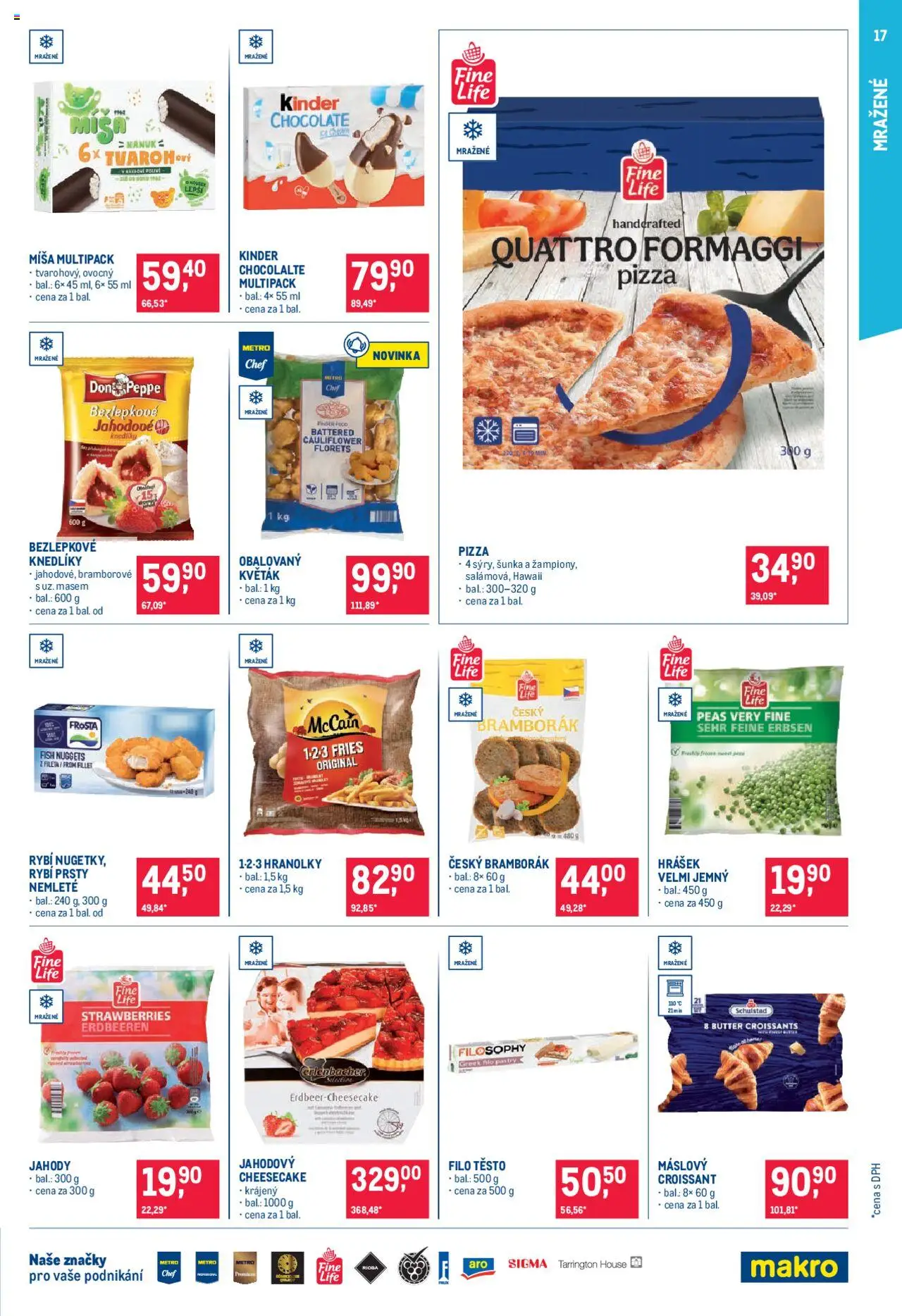 Makro leták - Pro milovníky jídla od 13.08.2025 | Strana: 17 | Produkty: Pizza, Hranolky, Croissant, Cheesecake