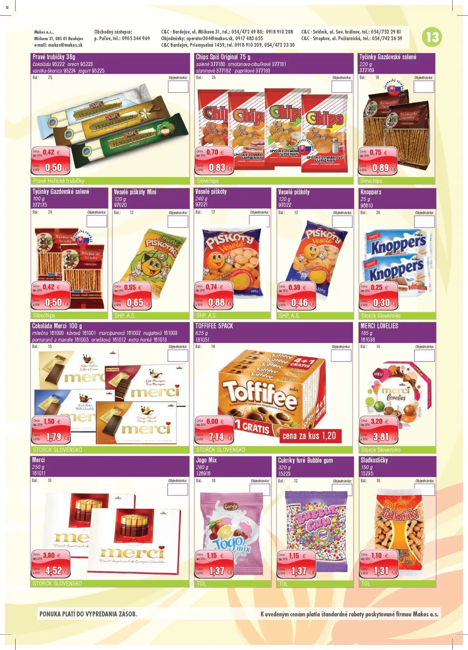 Nové Makos akcie – leták je platný od 01.12.2025 | Strana: 13 | Produkty: Jogurt, Toffifee, Cukríky, Mandle