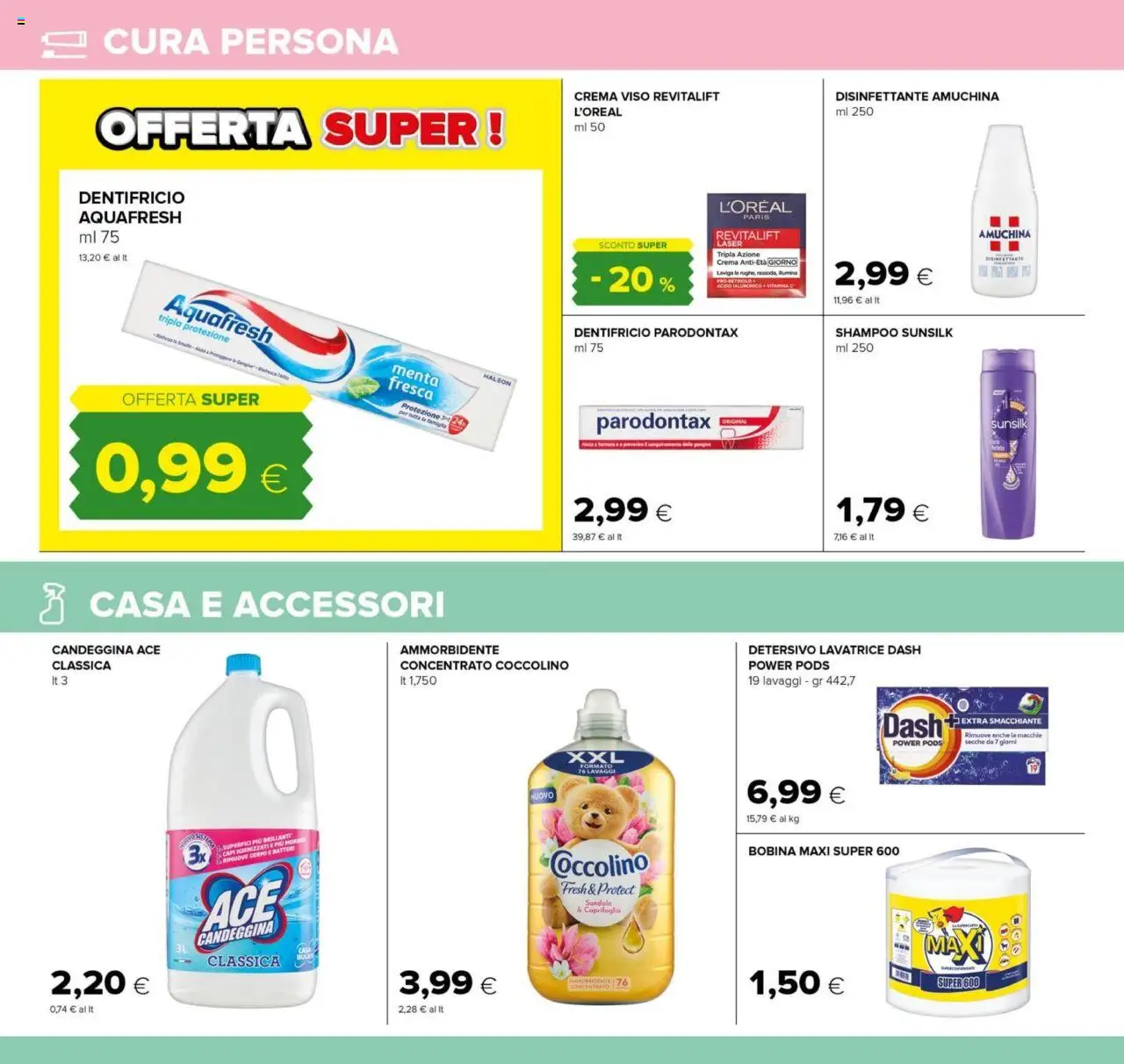 Volantino Tigre del 24.07.2025 | Pagina: 22 | Prodotti: Shampoo, Dentifricio, Lavatrice, Menta
