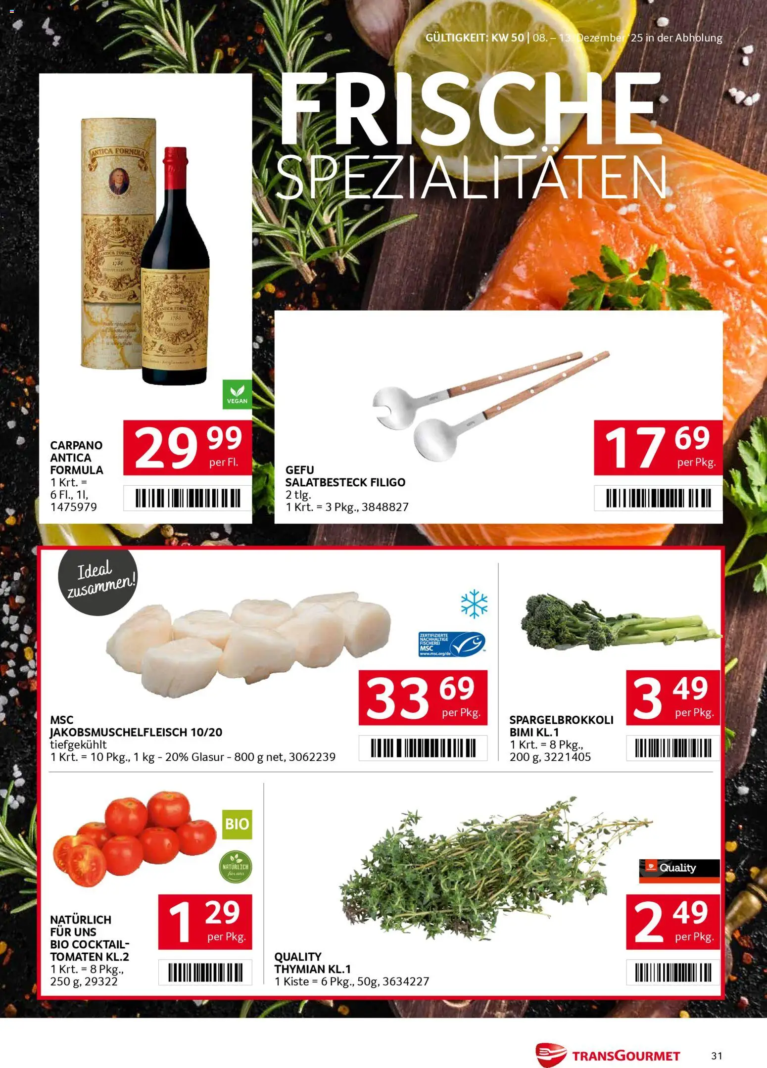 Transgourmet Flugblatt gültig ab 08.12.2025 | Seite: 31 | Produkte: Tomaten