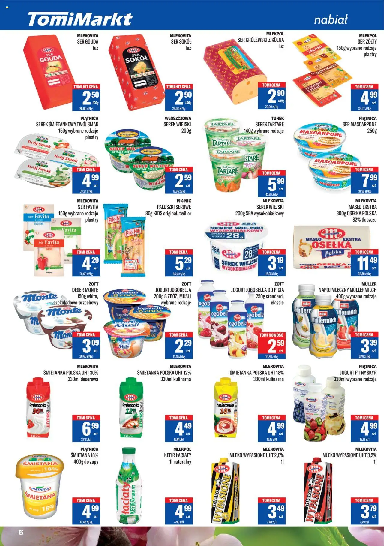 TomiMarkt Gazetka od 23.05.2025 | Strona: 6 | Produkty: Kefir, Salami, Musli, Ser mascarpone