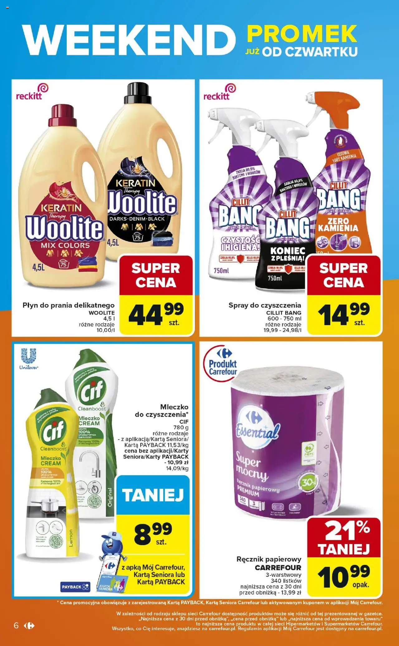 Carrefour Gazetka - Weekend promek już od czwartku od 11.09.2025 | Strona: 6 | Produkty: Karta, Cleaner, Ręcznik papierowy
