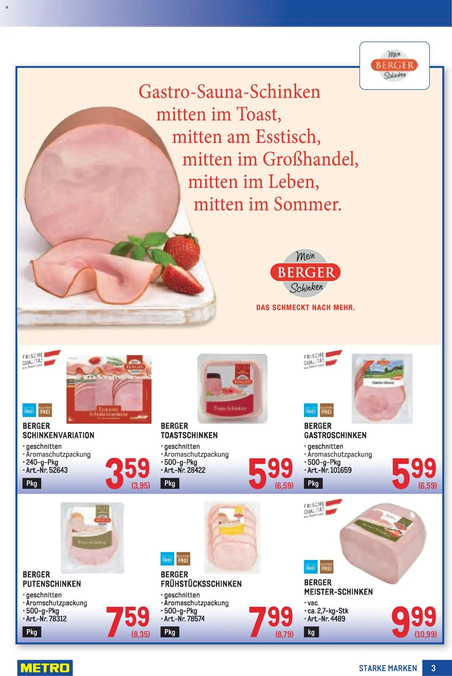 Metro angebote Starke Marken gültig ab 30.04.2026 | Seite: 3 | Produkte: Schinken