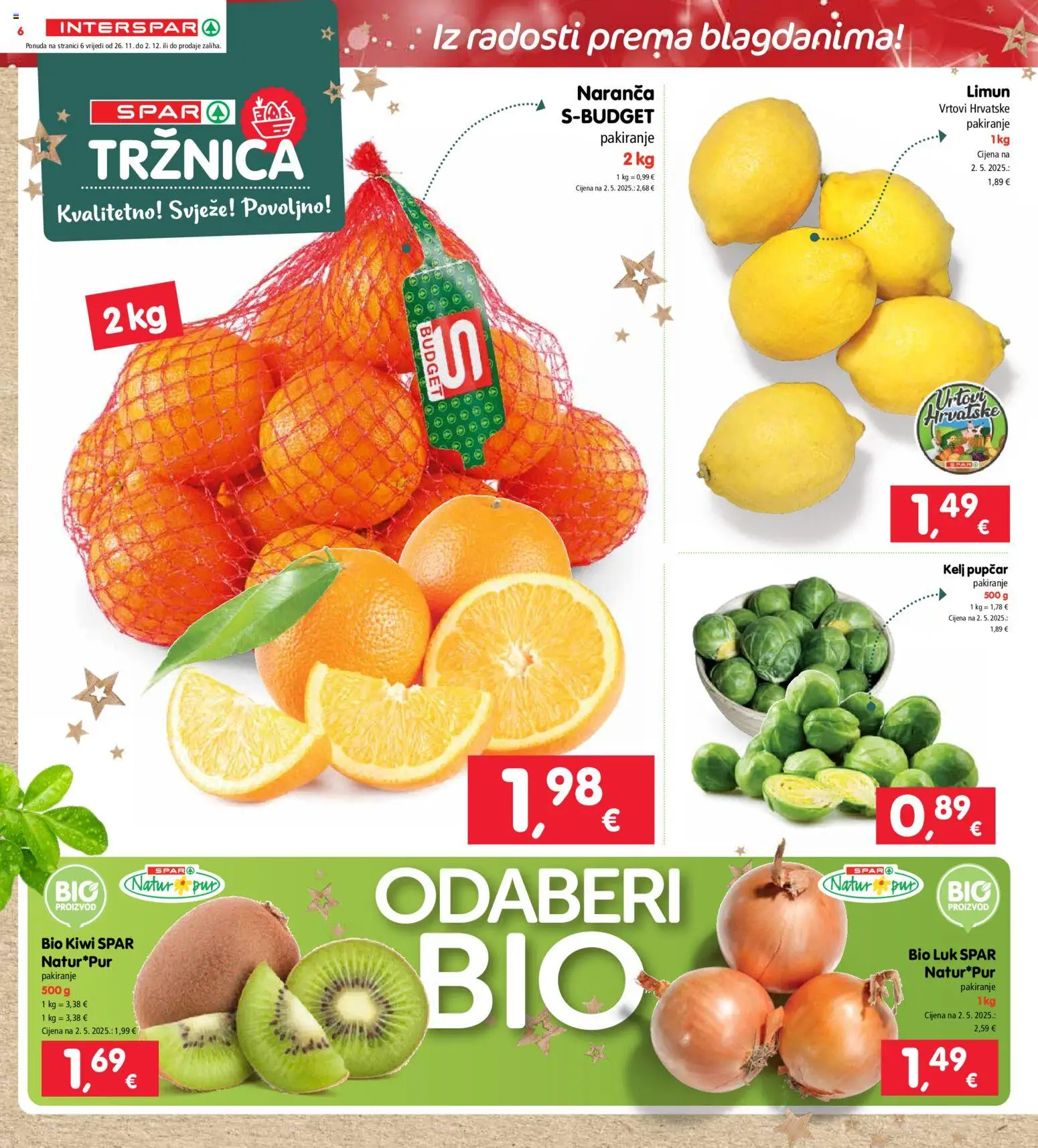 Interspar katalog | vrijedi od 26.11.2025 | Stranica: 6 | Proizvodi: Kelj, Luk, Limun