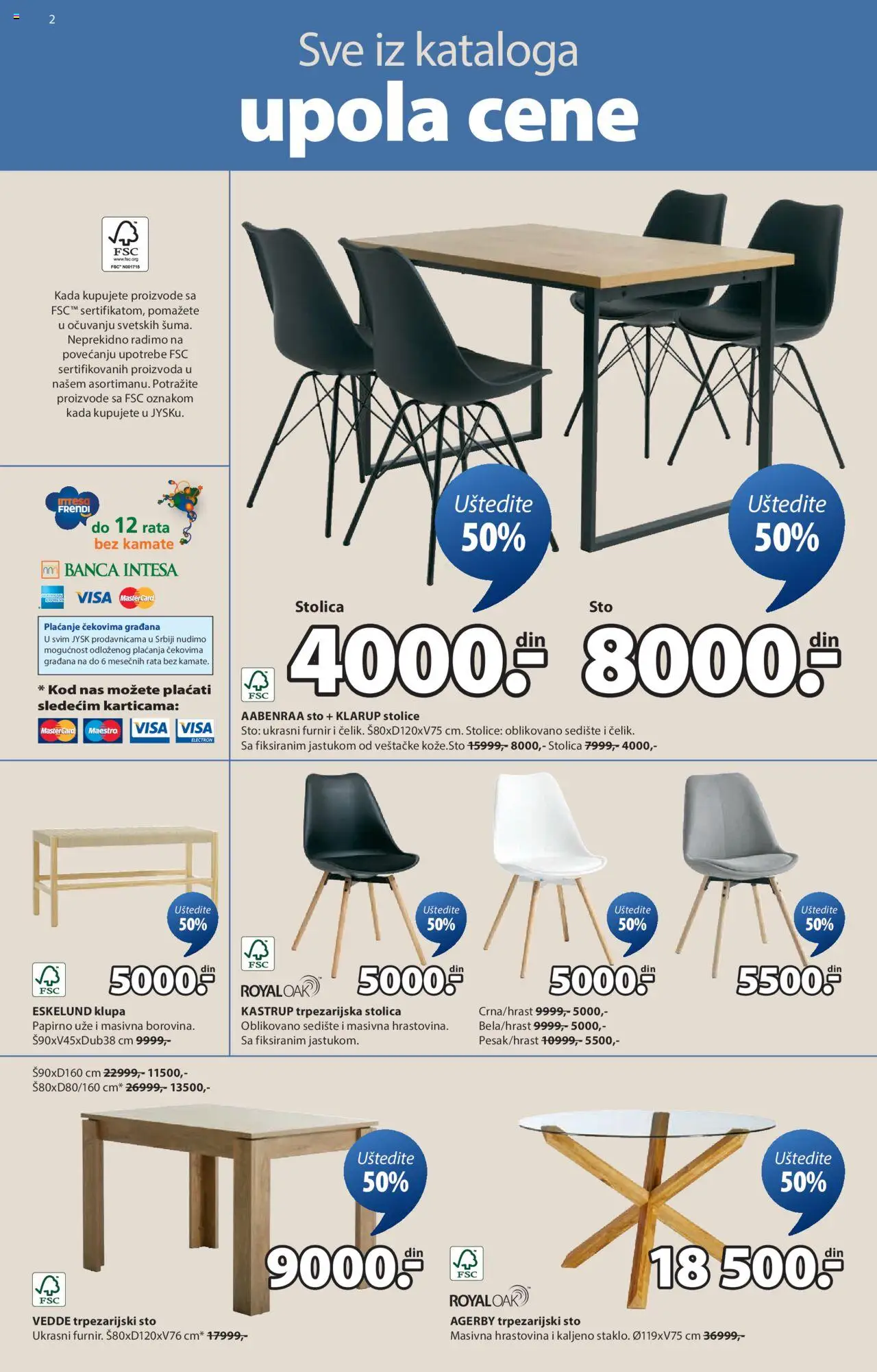 Jysk katalog - važi od 06.08.2025 | Strana: 2 | Proizvode: Sto, Stolica, Klupa, Trpezarijski sto