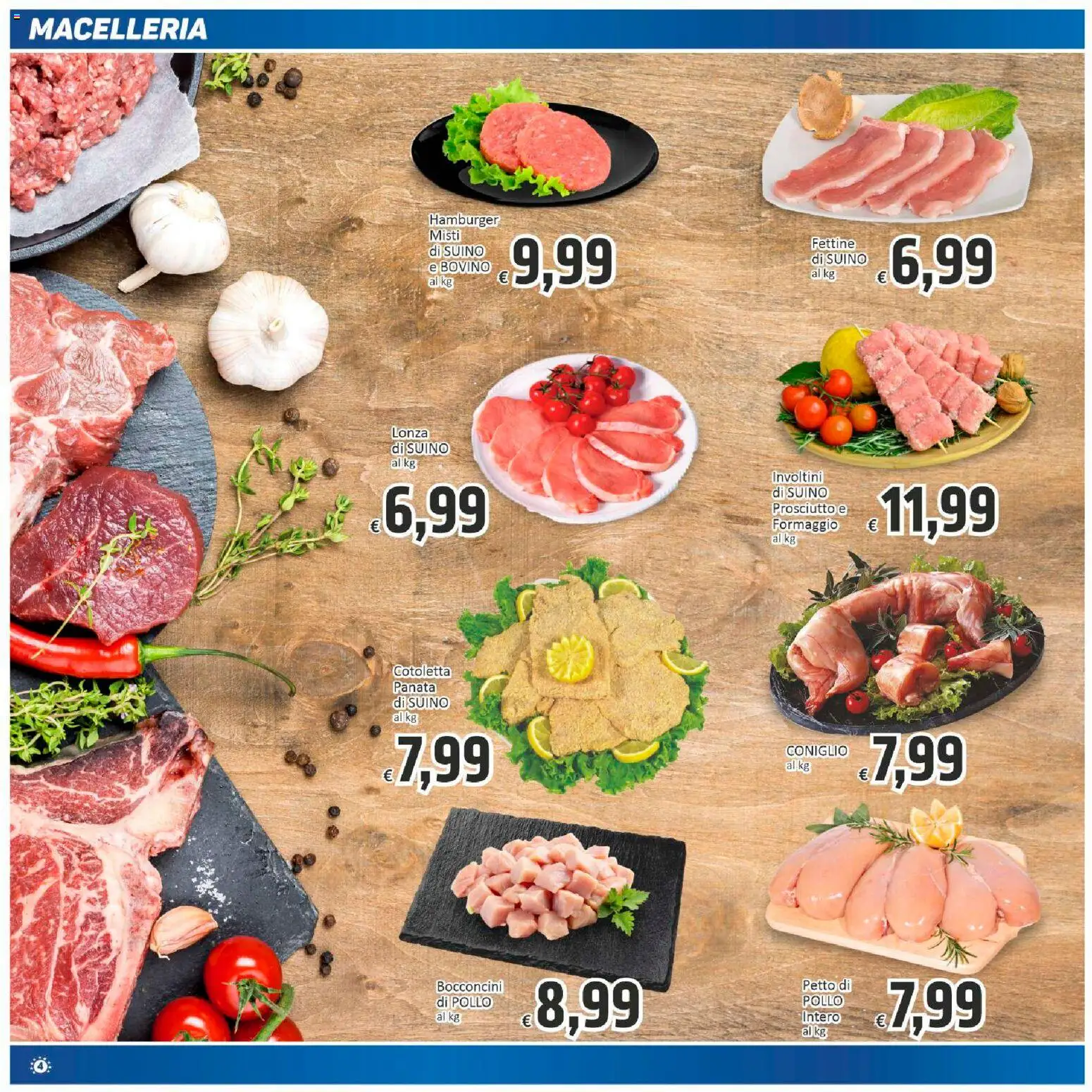 Volantino Paghi Poco del 20.02.2026 | Pagina: 4 | Prodotti: Pollo, Suino, Formaggio, Prosciutto