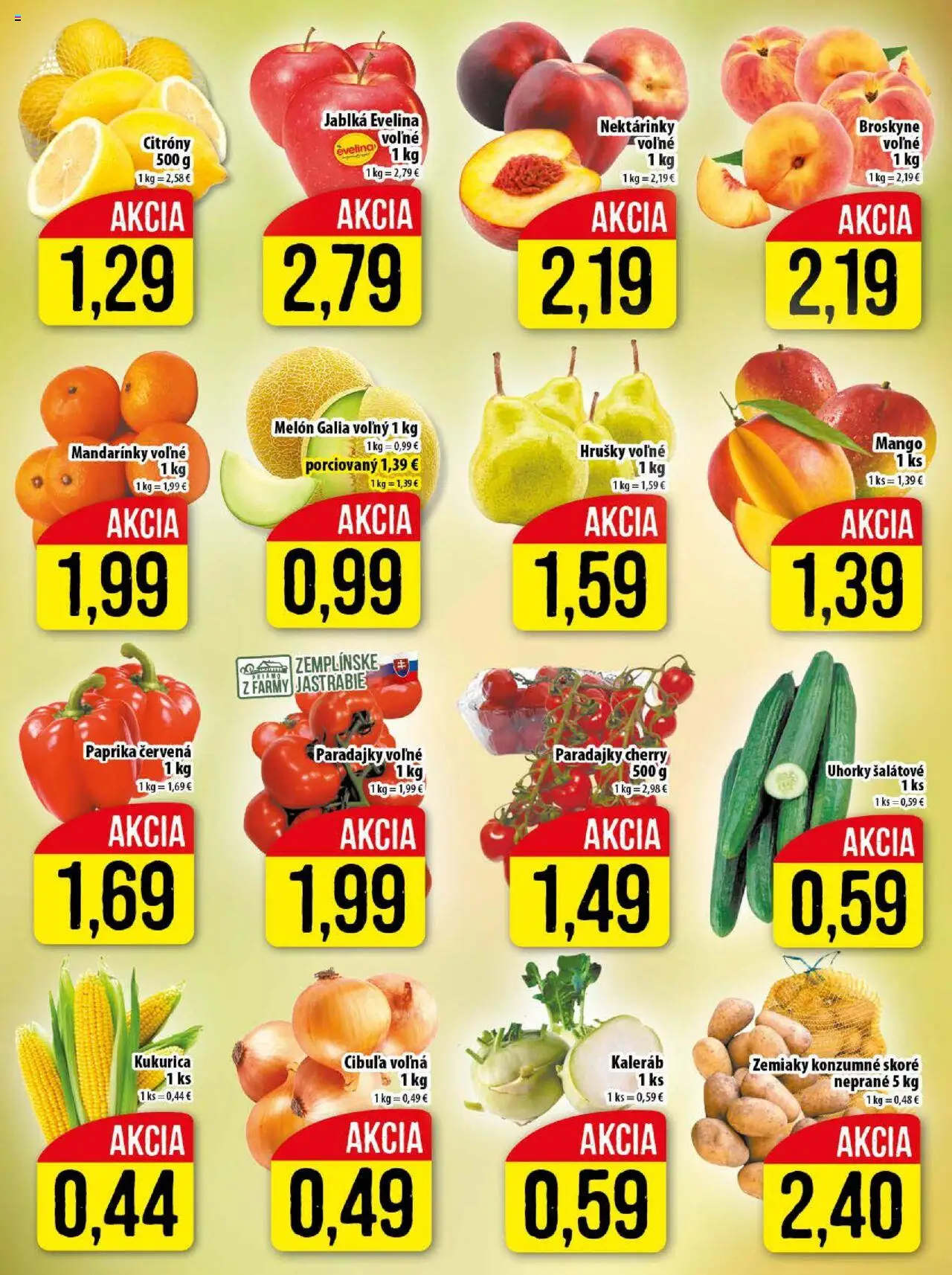 Nové Klas akcie – leták je platný od 08.09.2025 | Strana: 6 | Produkty: Jablká, Mango, Hrušky, Broskyne