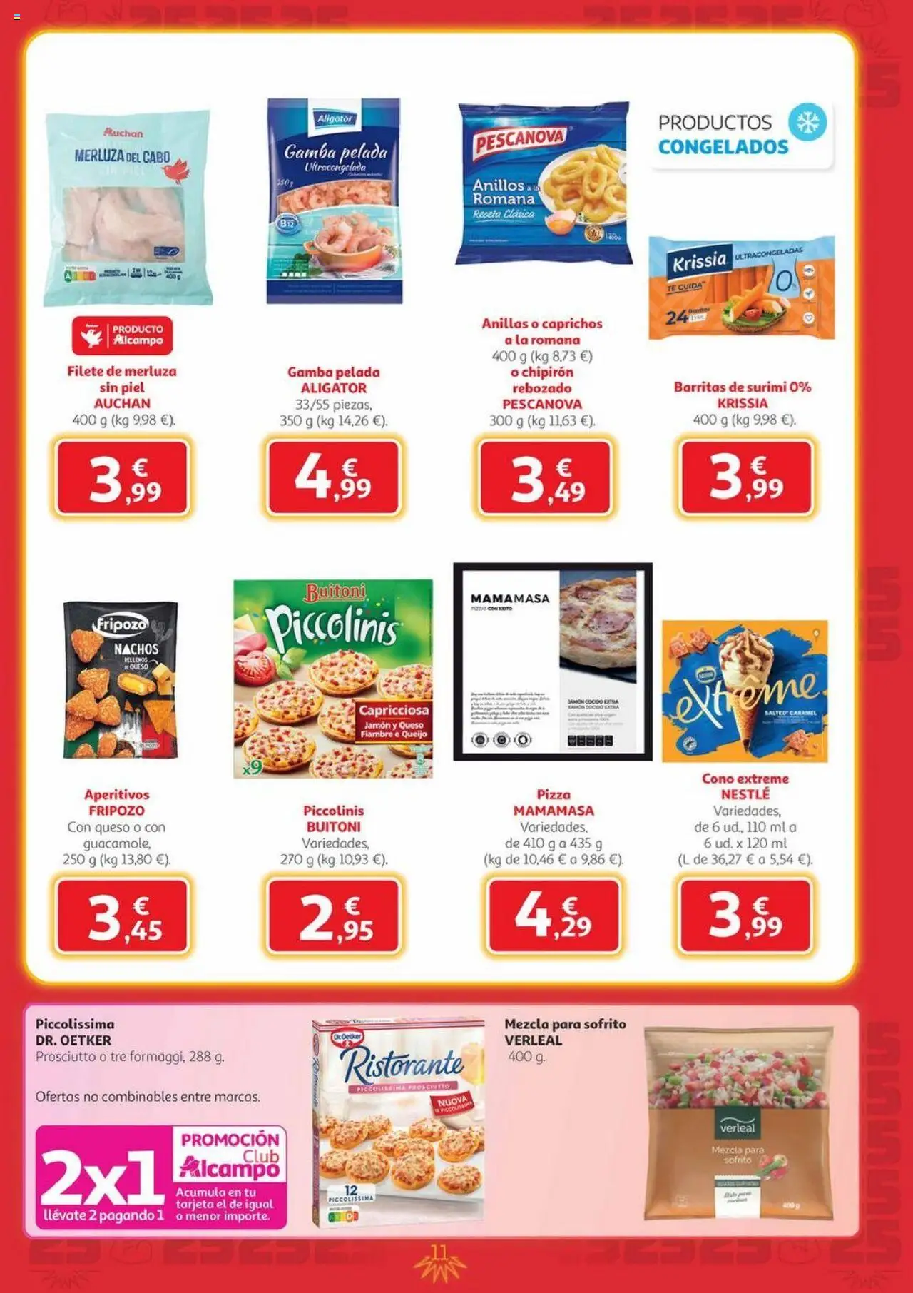 Alcampo - Canarias │ válido desde el 09.10.2025 | Página: 11 | Productos: Anillos, Jamón, Pizza, Gamba