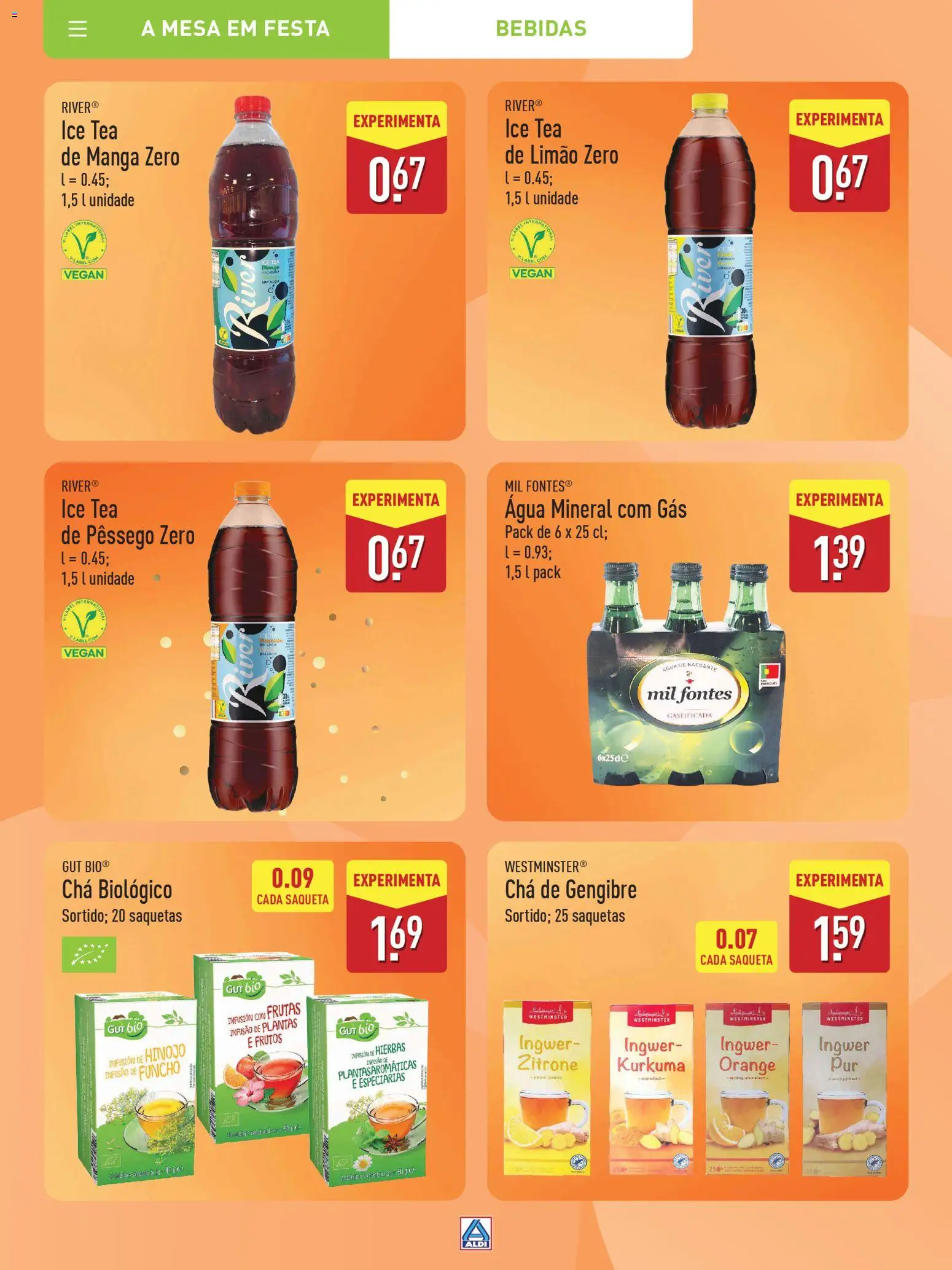Aldi Especial Páscoa │ válido de 11.03.2026 | Página: 58 | Produtos: Agua, Mesa, Chá, Água mineral