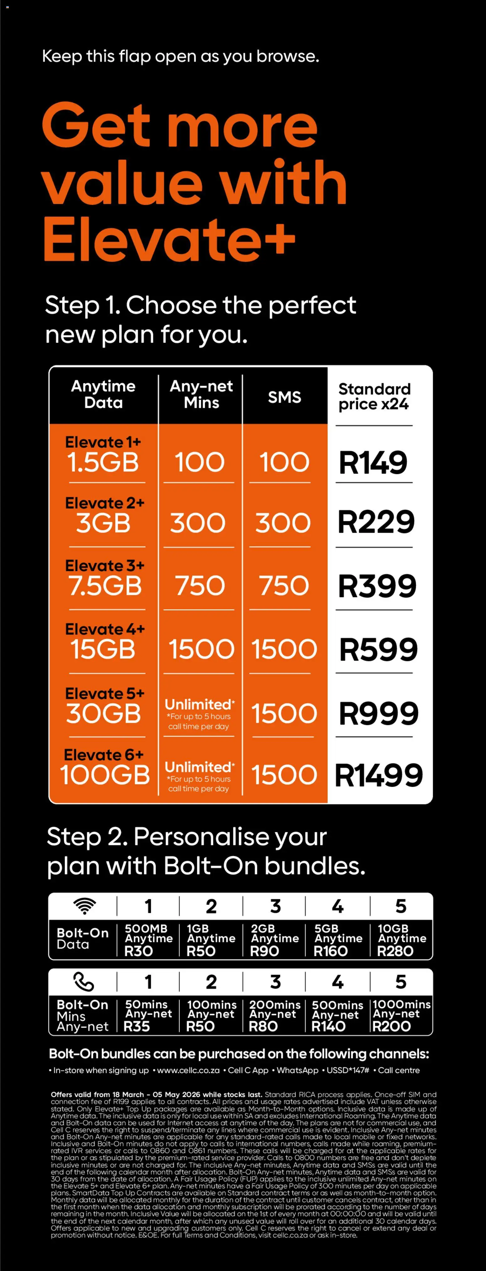 New Cell C catalogue – valid from 18.03.2026 | Page: 3 | Products: Data, Sim