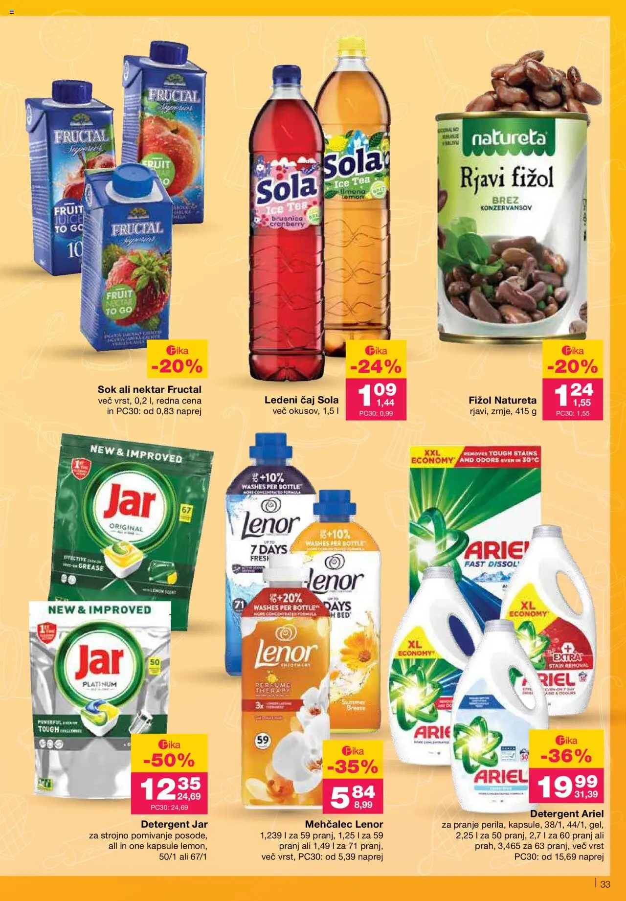 Mercator katalog │ velja od 12.06.2025 | Stran: 33 | Izdelki: Ledeni čaj, Detergent, Caj, Limona
