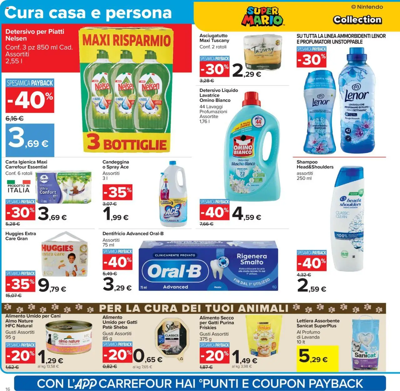 Volantino Carrefour del 15.09.2025 | Pagina: 16 | Prodotti: Paté, Carta igienica, Lavatrice, Lenzuola