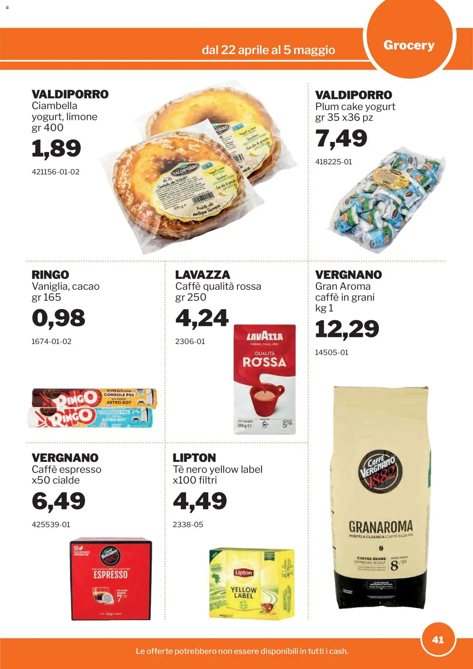 Volantino Sogegross del 22.04.2026 | Pagina: 41 | Prodotti: Yogurt, Tè, Limone, Lavazza