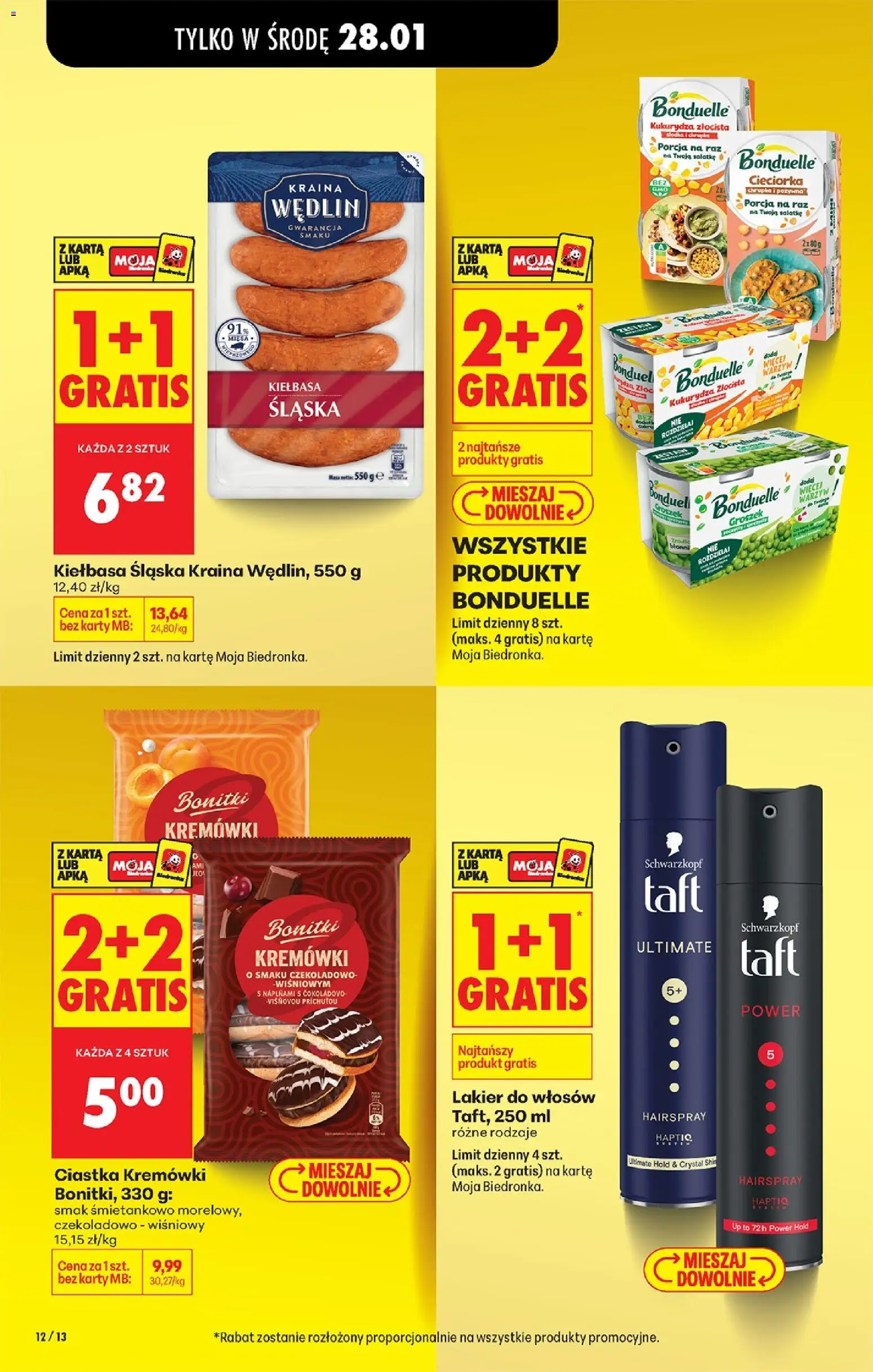 Biedronka gazetka - Oferta w tym tygodniu od 28.01.2026 | Strona: 12 | Produkty: Kiełbasa, Kukurydza, Cieciorka, Ciastka