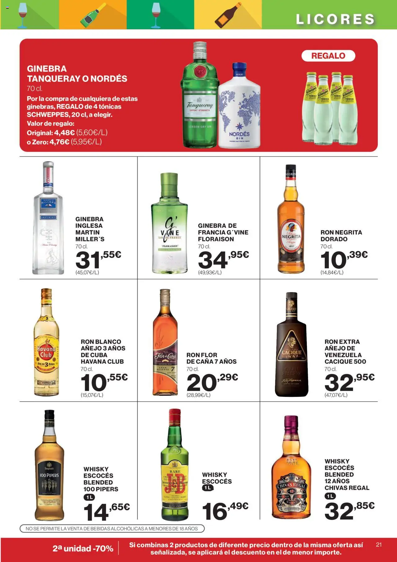 Supercor Canarias │ válido desde el 11.09.2025 | Página: 21 | Productos: Ron, Ginebra, Whisky, Μανέστρα