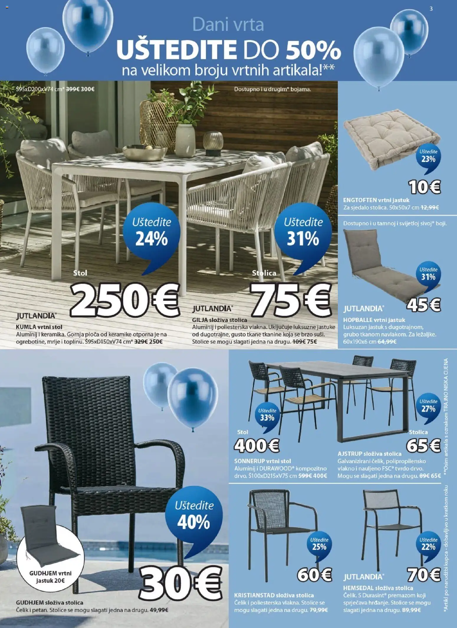 JYSK katalog | vrijedi od 22.04.2026 | Stranica: 3 | Proizvodi: Jastuk, Stol, Stolica