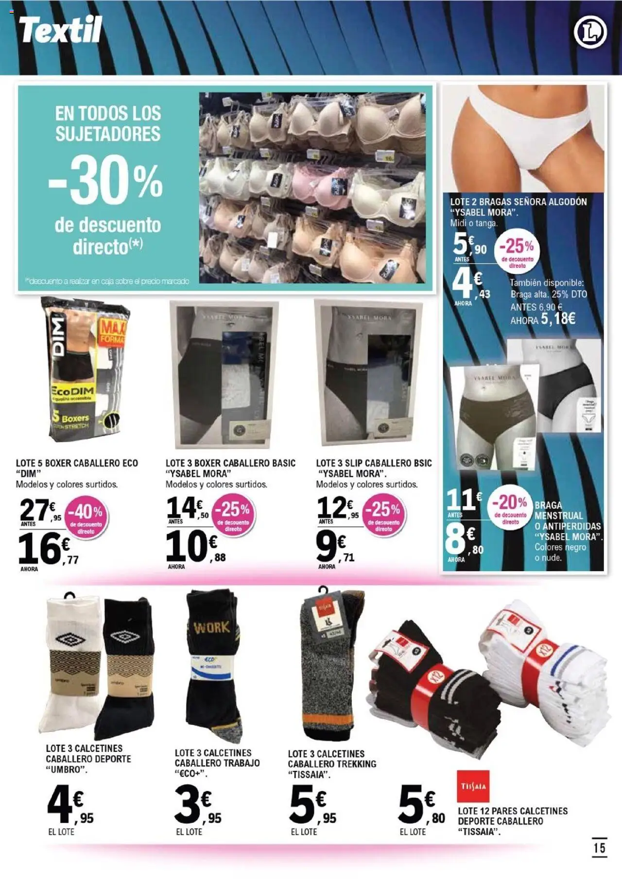 E.Leclerc folleto │ válido desde el 10.09.2025 | Página: 15 | Productos: Bragas, Boxers, Braga