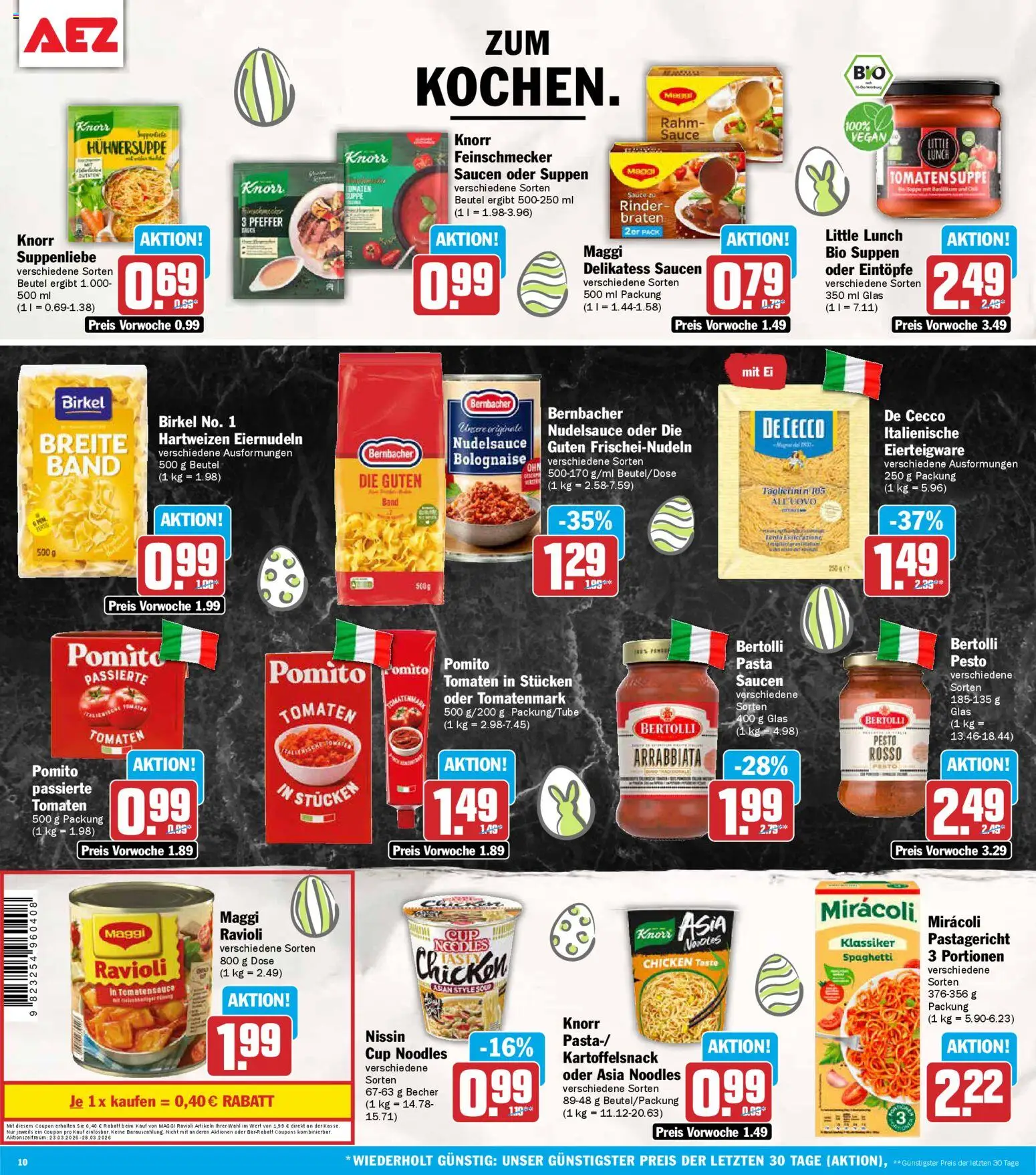 AEZ Prospekt 	 – gültig ab 23.03.2026 | Seite: 10 | Produkte: Maggi, Tomaten, Pfeffer, Pasta