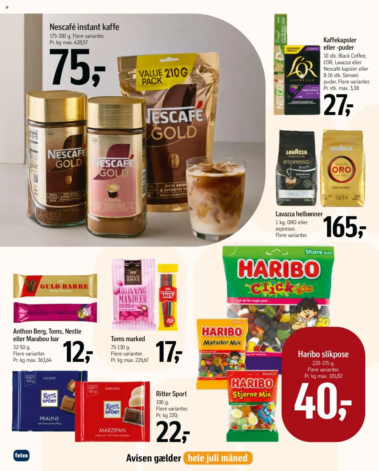 Føtex Tilbudsavis gyldig fra 27.06.2025 | Side: 42 | Produkter: Kaffe, Marcipan, Nougat, Instant Kaffe