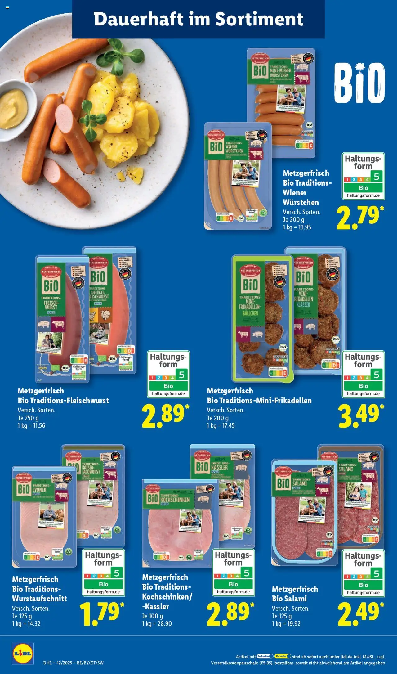 Lidl Prospekt Zossen – gültig ab 13.10.2025 | Seite: 22 | Produkte: Wiener wurstchen, Salami, Fleisch