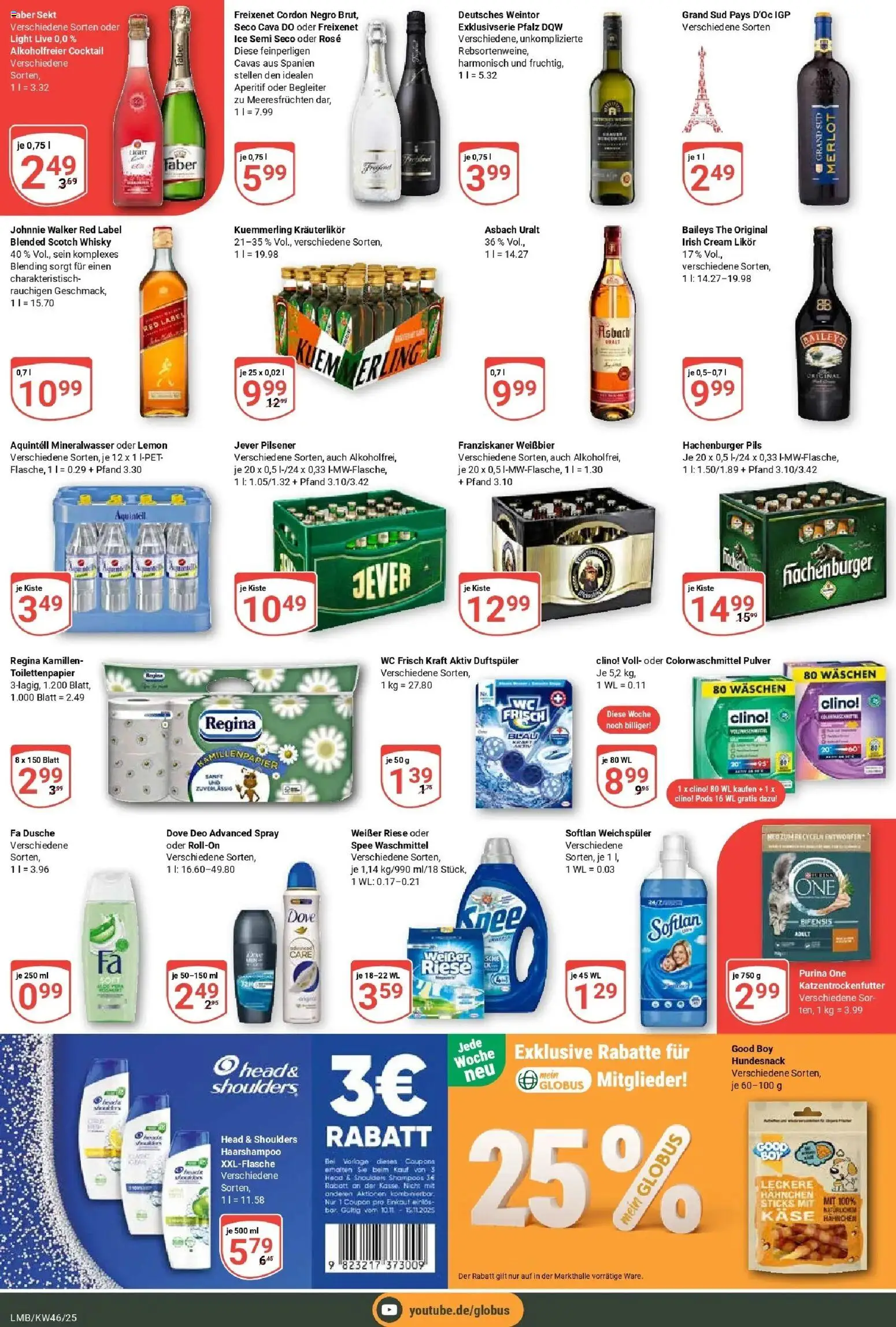Globus prospekt Limburg	 – gültig ab 09.11.2025 | Seite: 9 | Produkte: Hahnchen, Head & shoulders, Wc frisch, Baileys