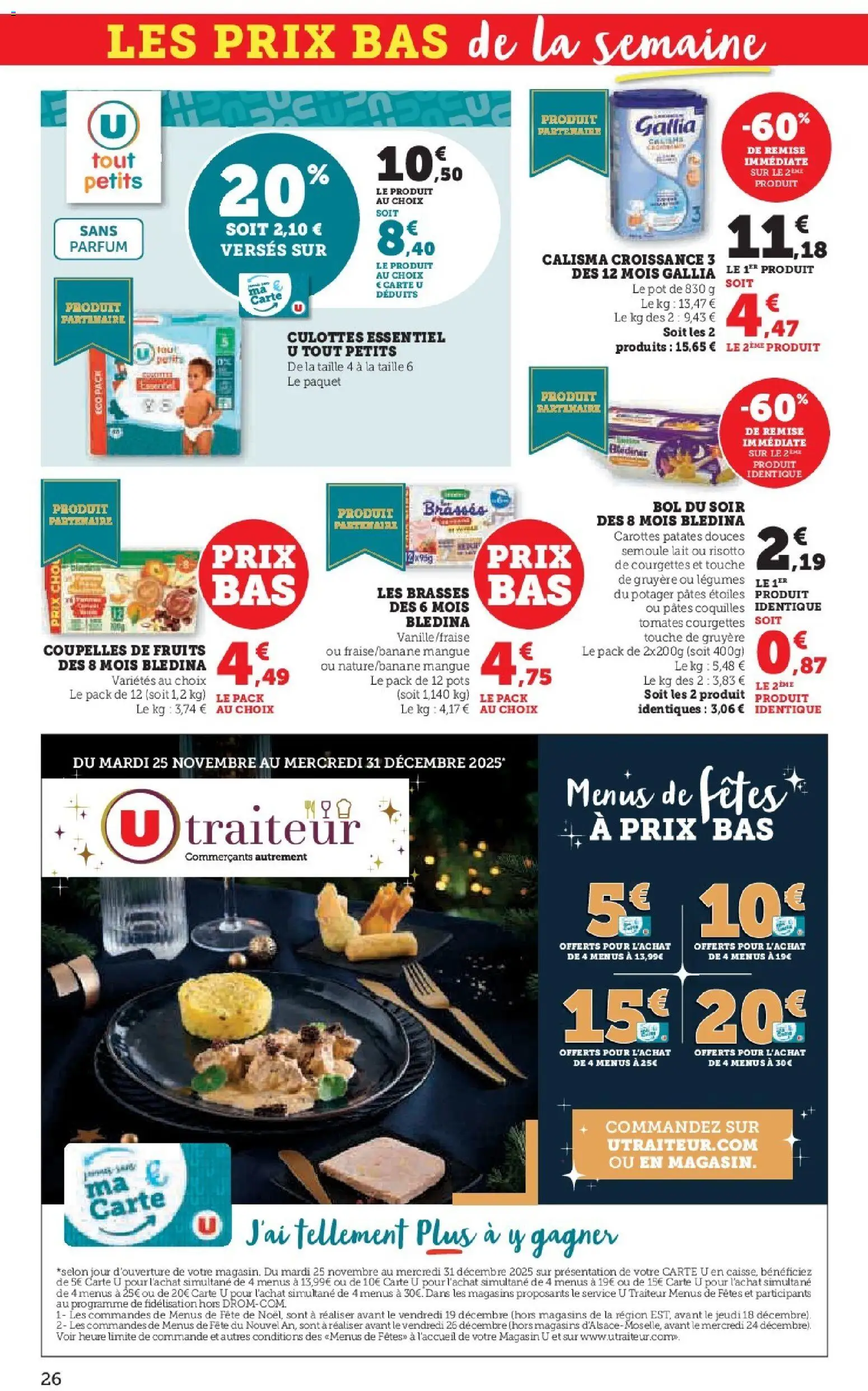 {H1} | Page: 26 | Produits: Carottes, Bol, Semoule, Lait