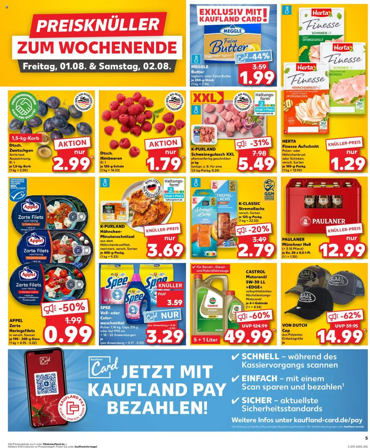 Kaufland prospekt Berlin	 - gültig ab dem 31.07.2025 | Seite: 5 | Produkte: Hahnchen, Schinken, Paulaner, Hahnchenbrust