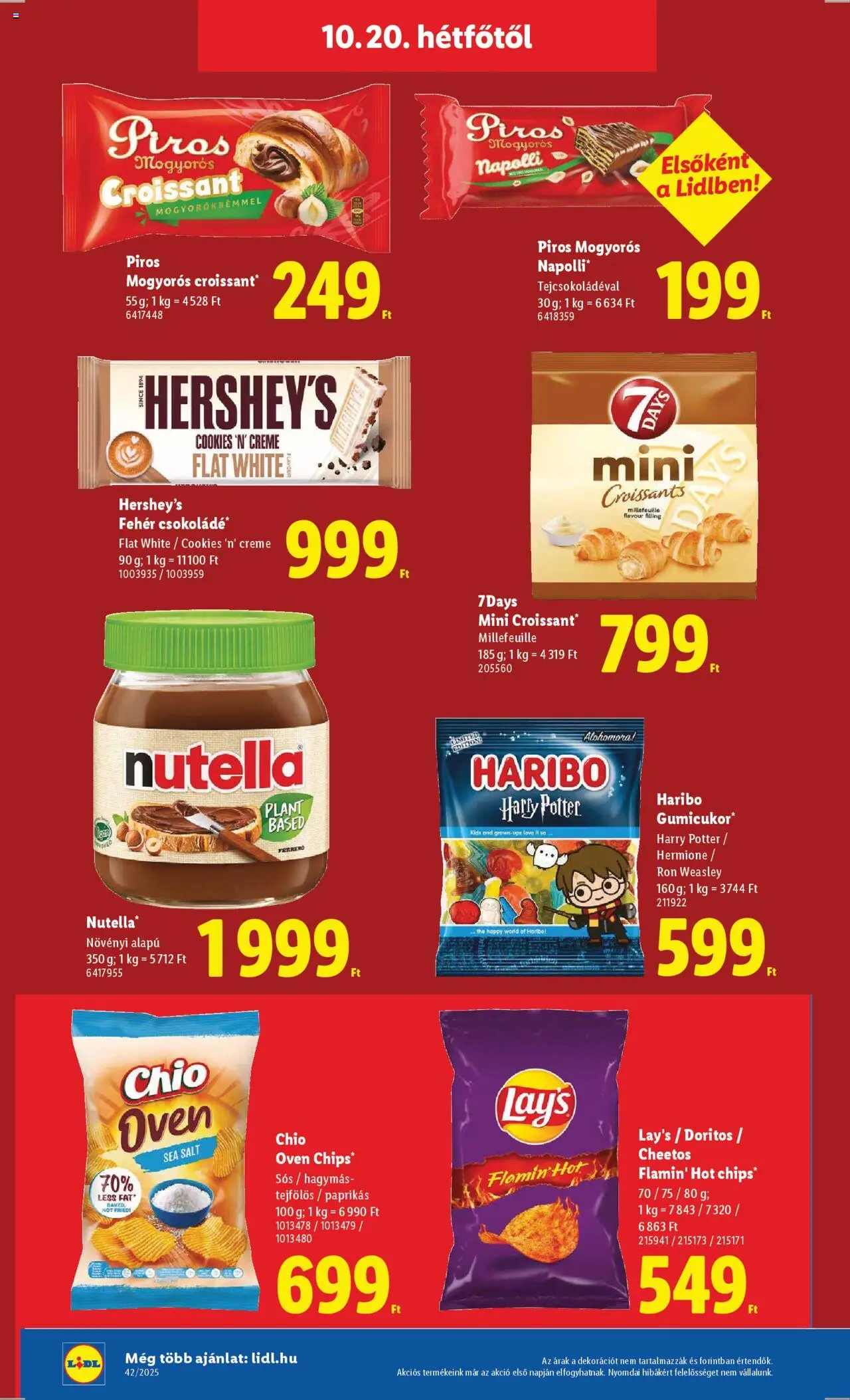 Lidl akciós ujság - amely érvényes a következő dátumtól: 16.10.2025 | Oldal: 60 | Termékek: Chips, Croissant, Nutella, Cheetos