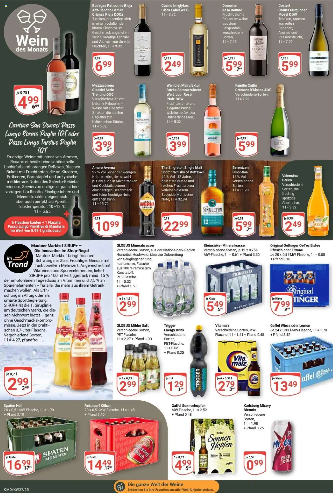 Globus prospekt Köln	 - gültig ab dem 29.06.2025 | Seite: 21 | Produkte: Zitrone, Wein, Nüsse, Berentzen