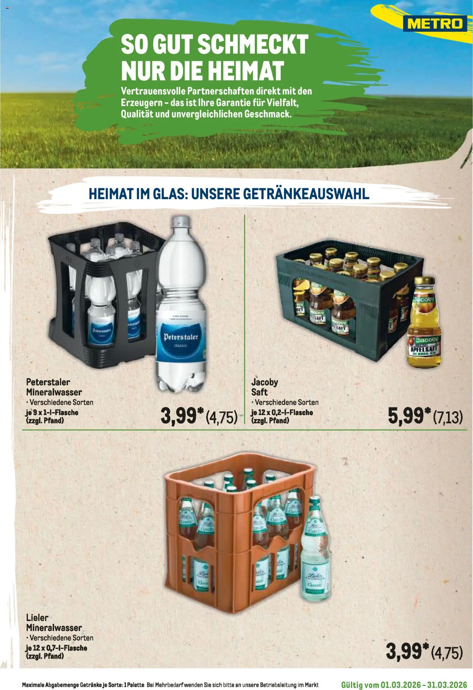 Metro Regionaler Flyer – gültig ab 01.03.2026 | Seite: 115 | Produkte: Mineralwasser, Saft