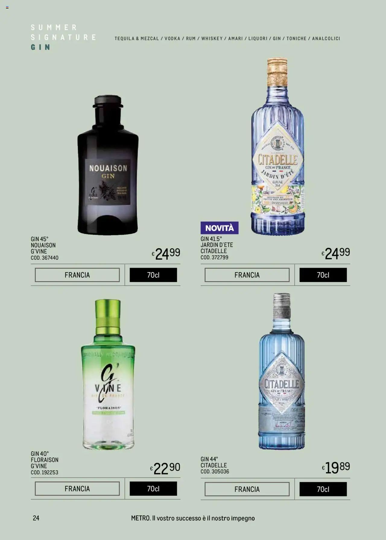 Volantino Metro del 09.05.2025 | Pagina: 24 | Prodotti: Gin, Vodka, Rum, Tequila