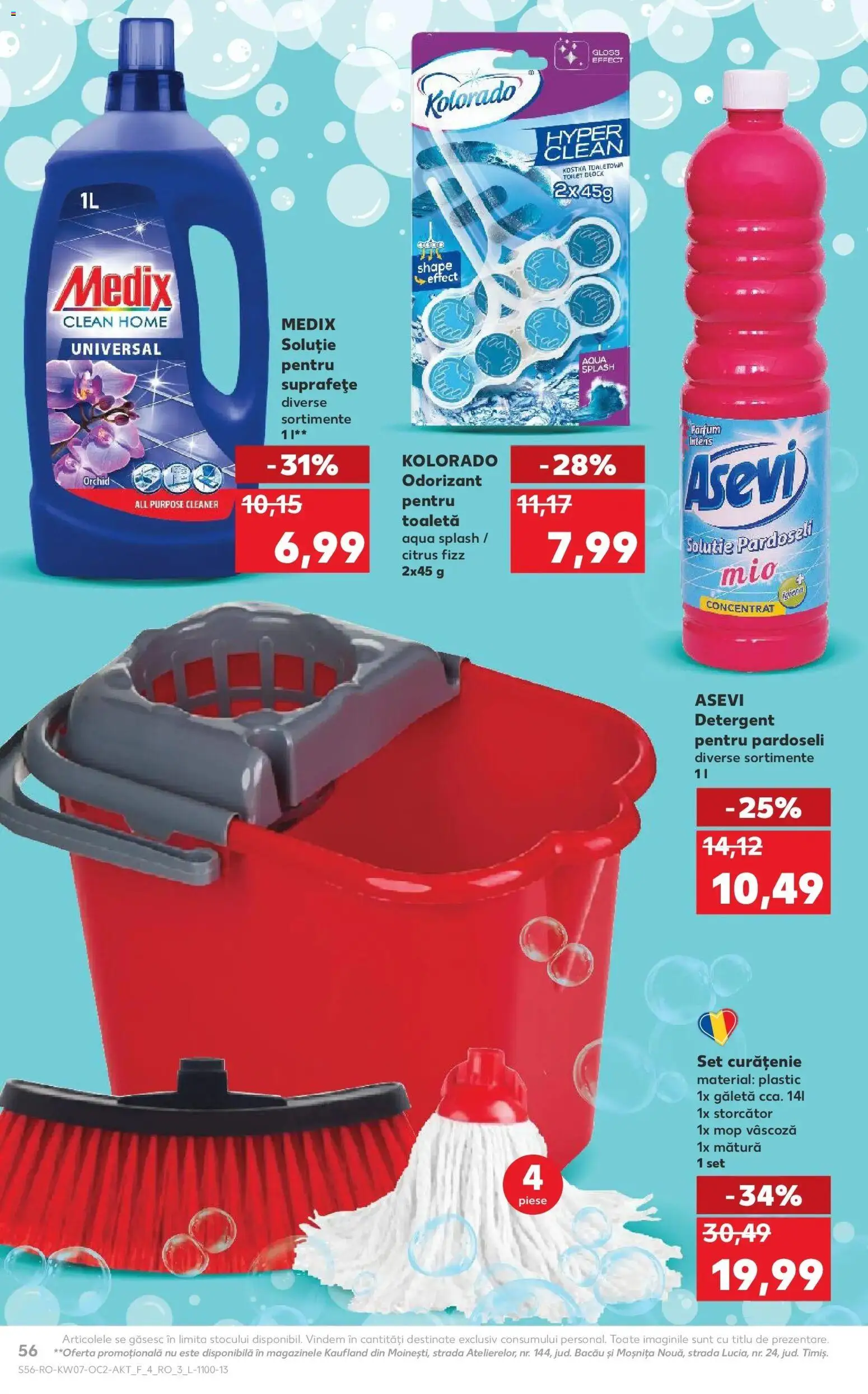 Noul catalog Kaufland – valabil de la 11.02.2026 | Pagină: 56 | Produse: Storcător, Mop, Toaletă, Detergent