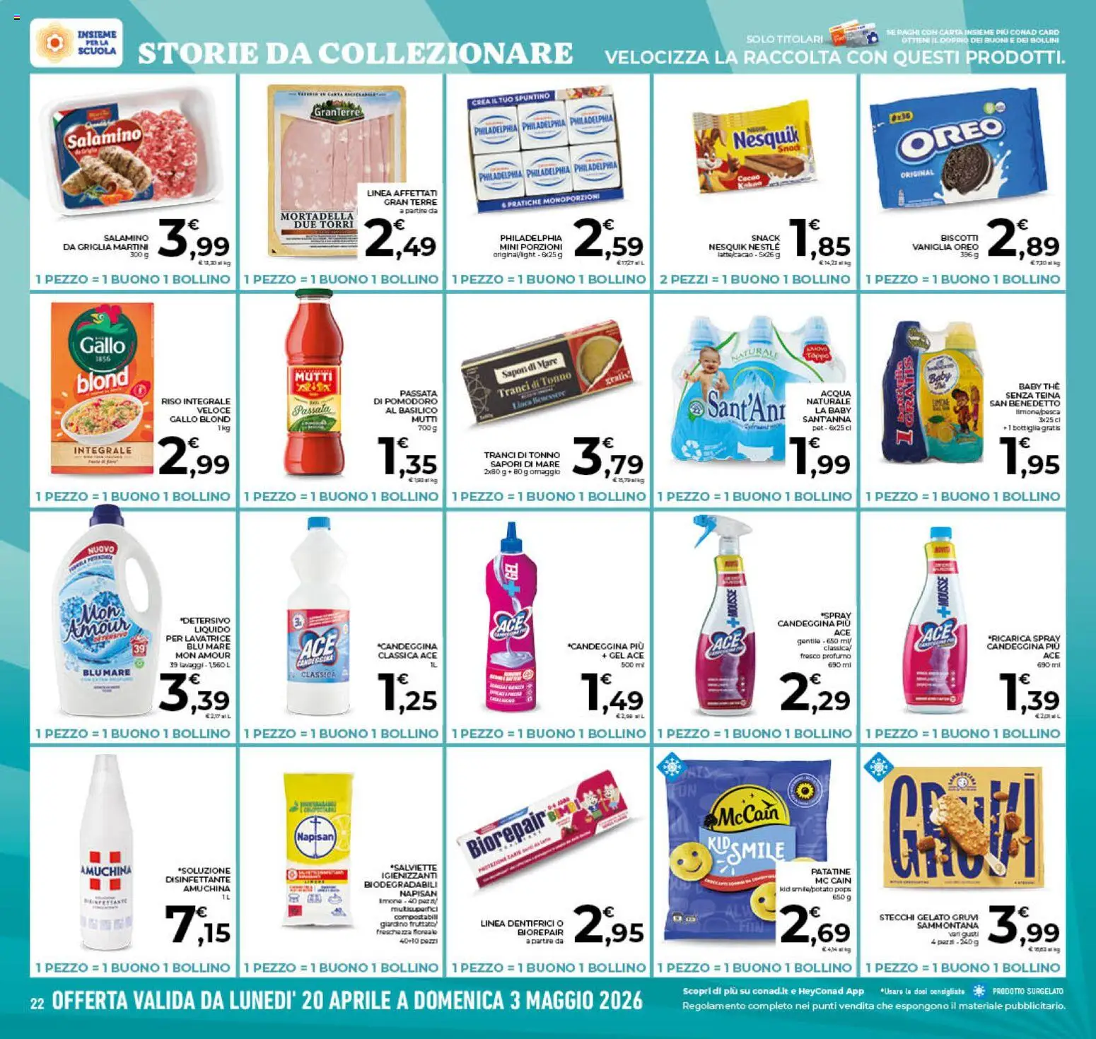 Volantino Conad del 22.04.2026 | Pagina: 22 | Prodotti: Riso, Acqua, Limone, Griglia