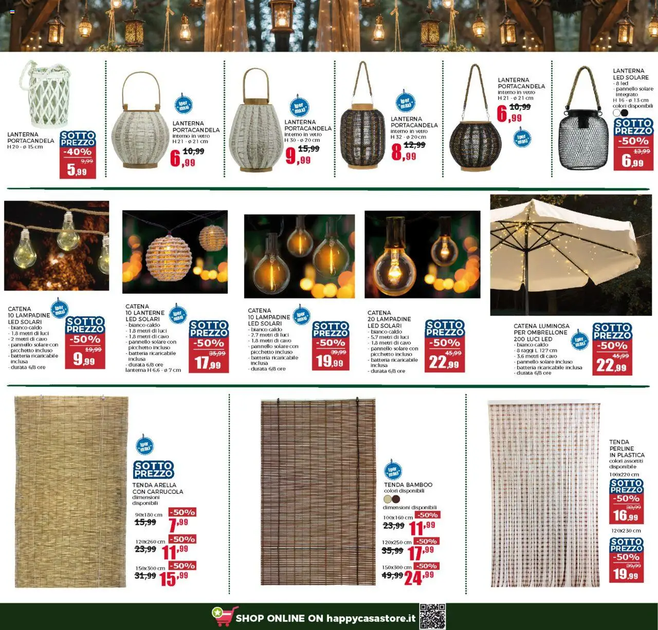 Volantino Happy Casa del 04.06.2025 | Pagina: 13 | Prodotti: Tenda, Ombrellone, Lanterna, Batteria