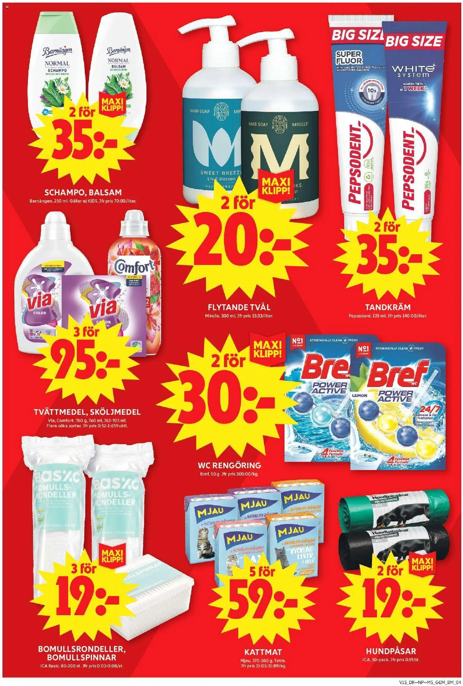 ICA Maxi reklamblad aktuell från 06.04.2026 | Sida: 4 | Produkter: Balsam, Tvål, Tandkräm, Sköljmedel