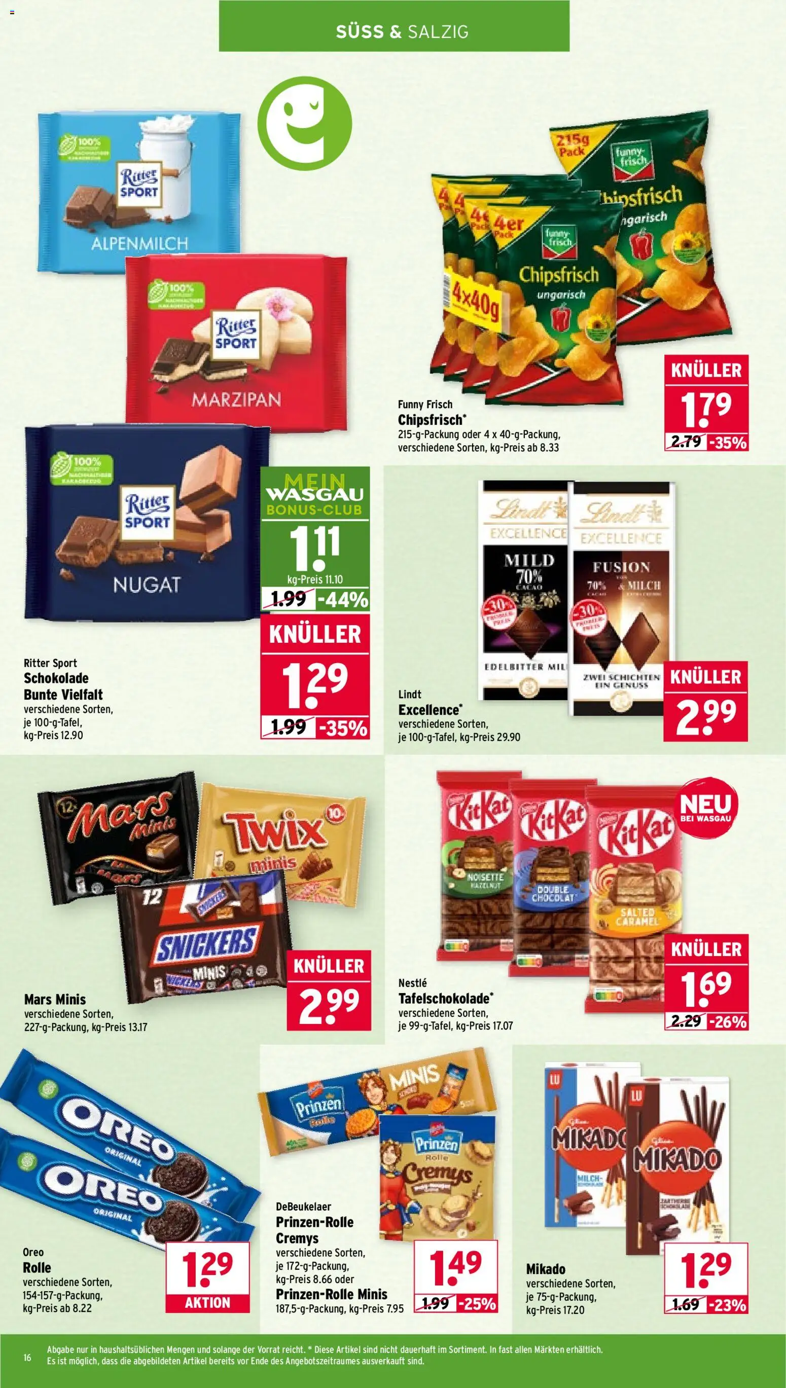 Wasgau Prospekt 	 – gültig ab 02.03.2026 | Seite: 16 | Produkte: Milch, Funny frisch, Mars, Twix
