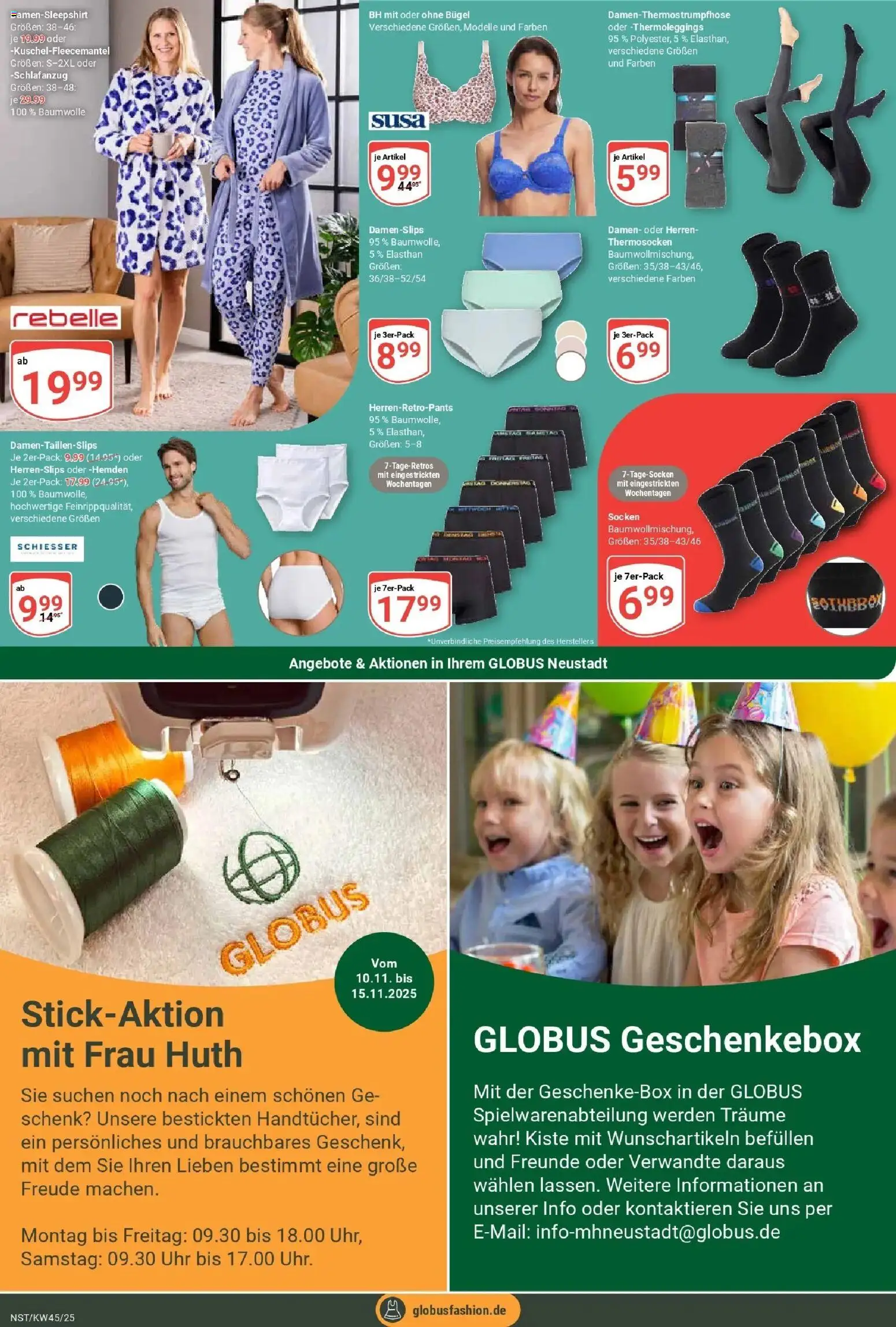 Globus prospekt Neustadt	 – gültig ab 02.11.2025 | Seite: 27 | Produkte: BH, Socken, Uhr