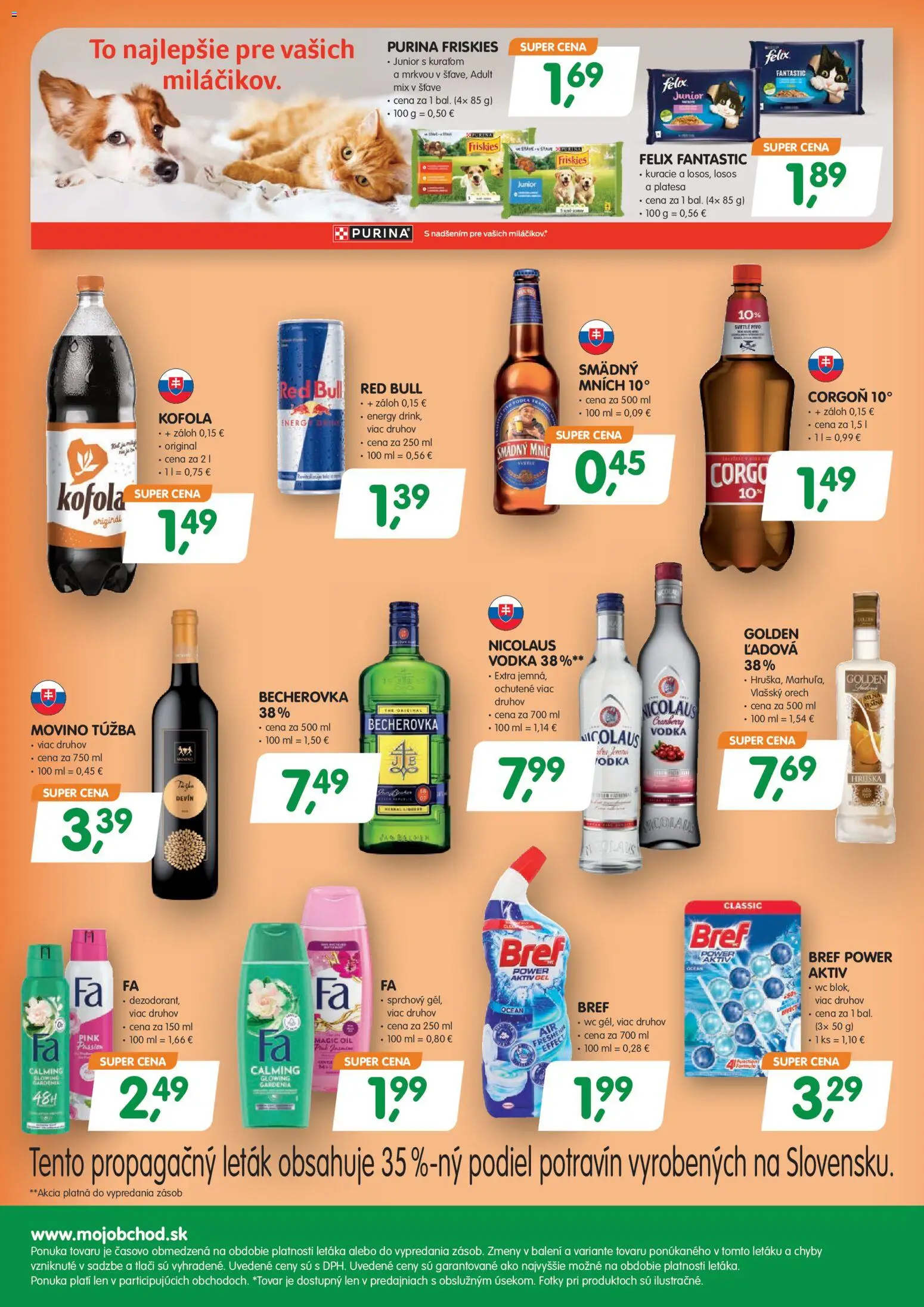 Nové Môj obchod akcie – leták je platný od 30.01.2026 | Strana: 4 | Produkty: Felix, Corgoň, Vodka, Nicolaus vodka
